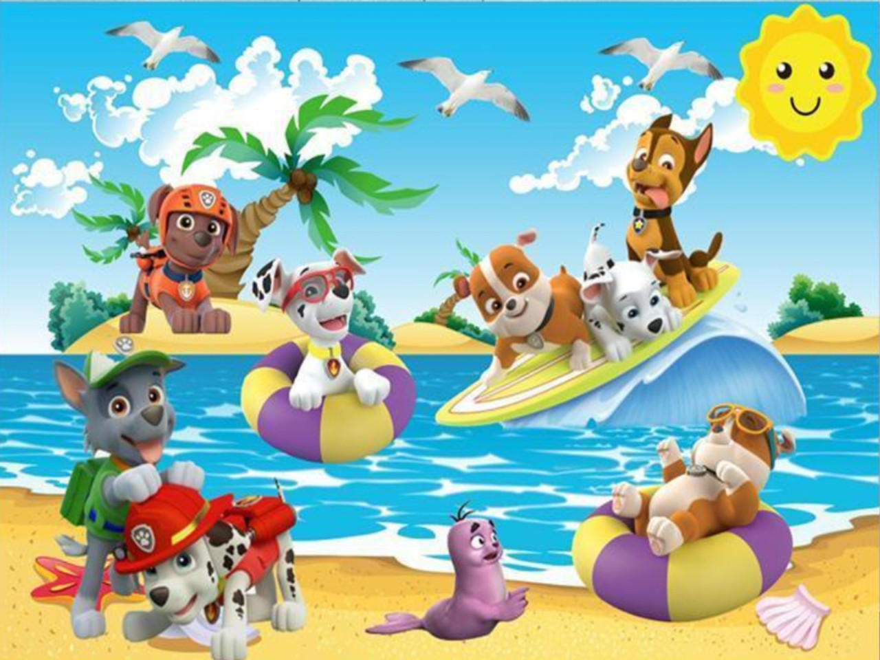 5D Diamond Painting Paw Patrol Beach Time Kit