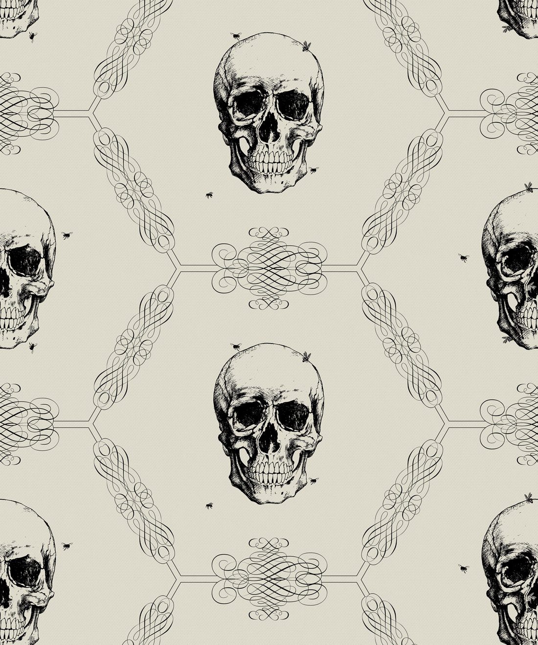 Skull & Bee Gothic Wallpaper, Kingdom Home