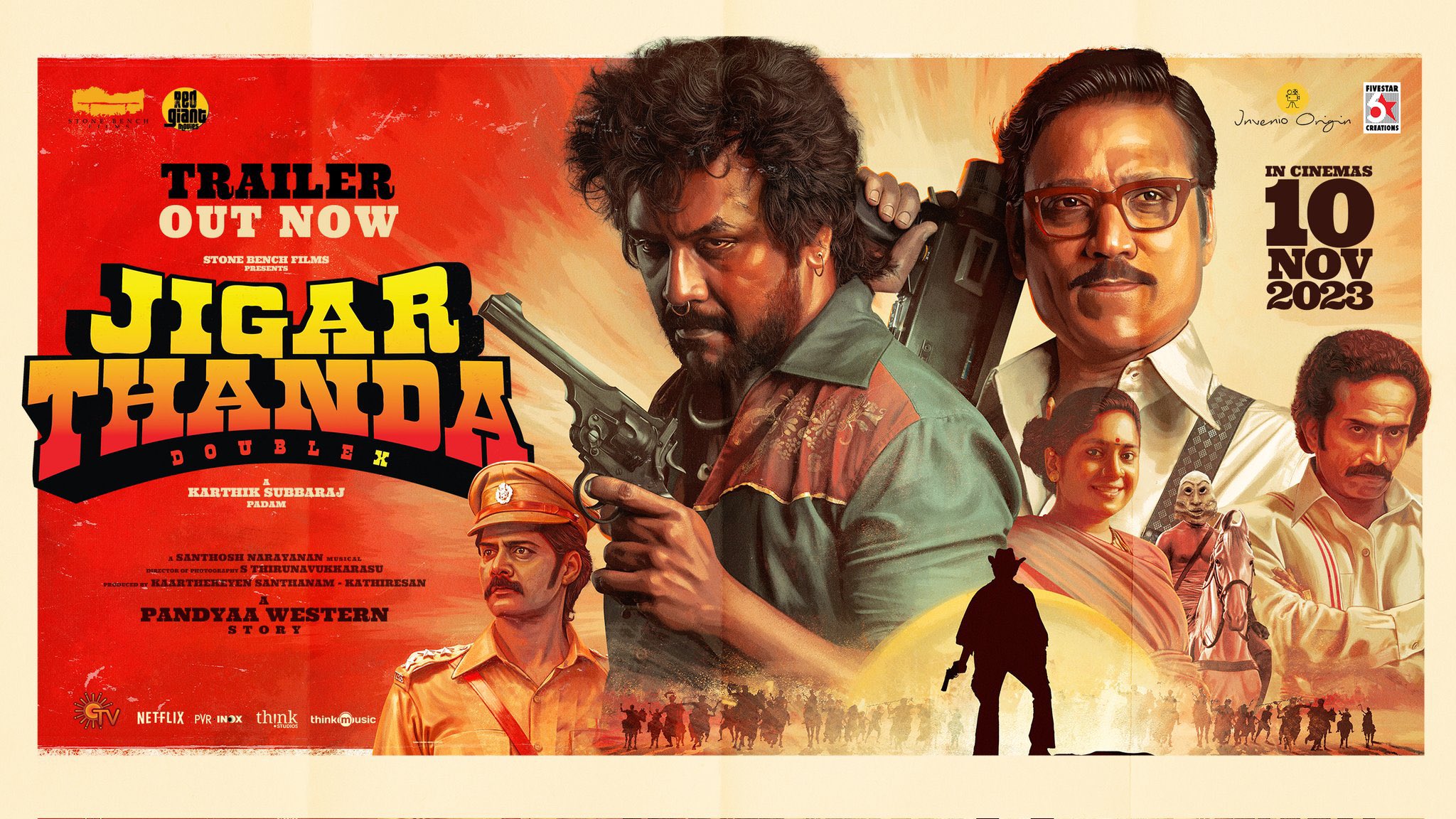 Raghava Lawrence the bang, double the punch, double the excitement! Presenting the Kannada TRAILER of #JigarthandaDoubleX film in theatres this Diwali! ▶️ #DoubleXDiwali in theatres