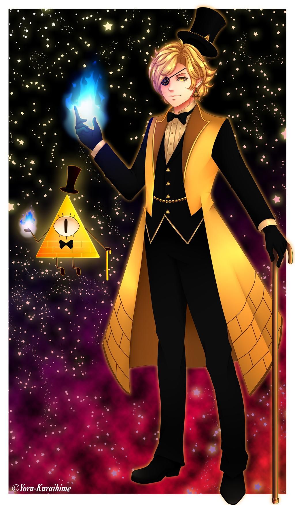 Bill Cipher Human By Yoru Kuraihime. Bill Cipher Human, Gravity Falls Art, Gravity Falls Funny