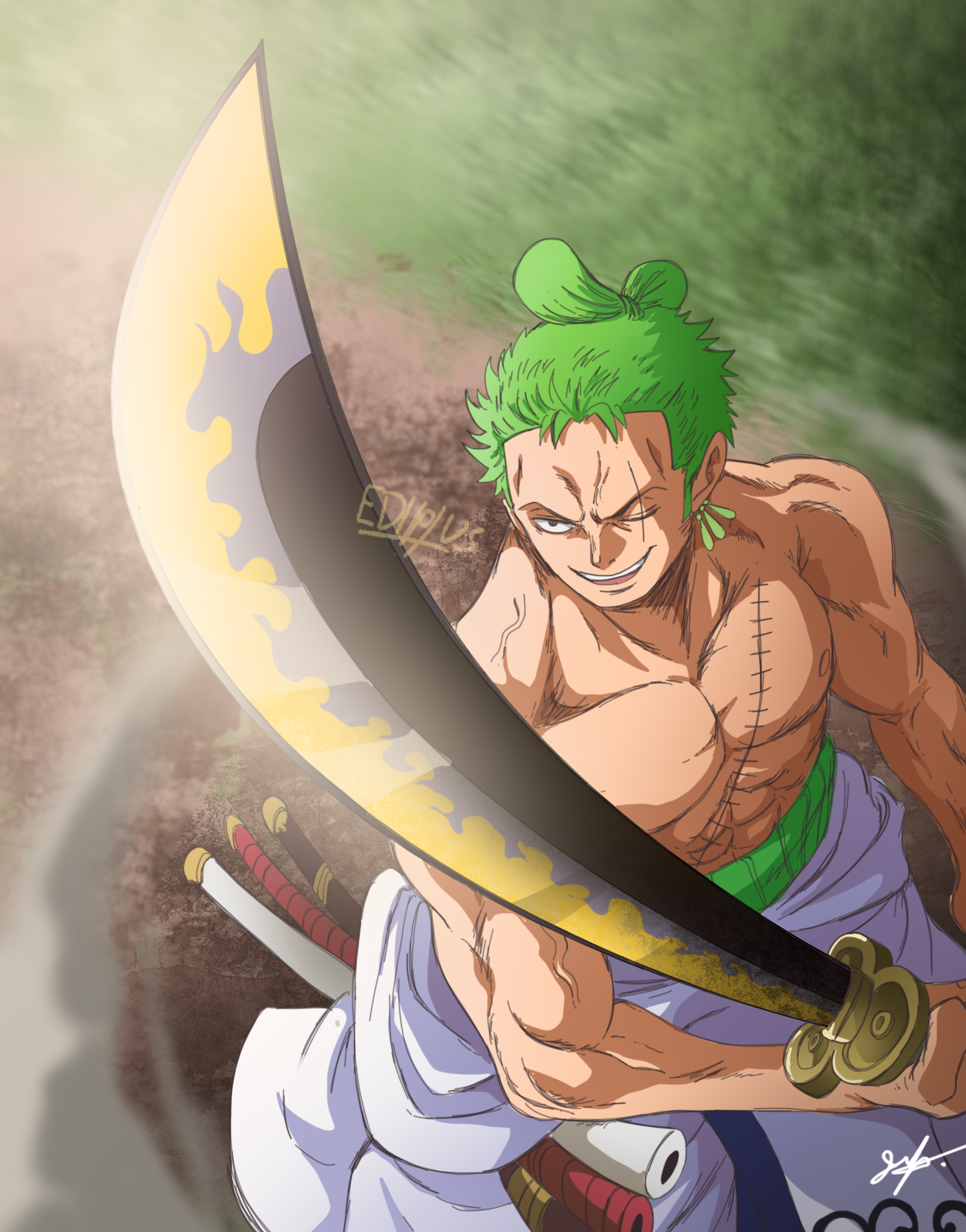 Wano Arc) Zoro VS Killer Bee