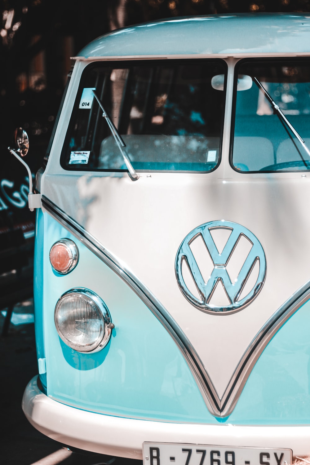 Teal and white Volkswagen T1 photo