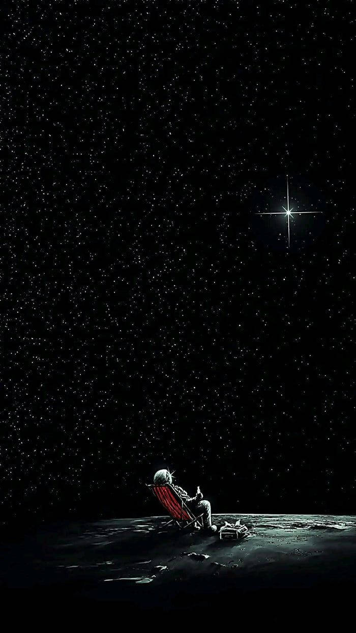Download Astronaut Aesthetic Chilling On Moon Wallpaper