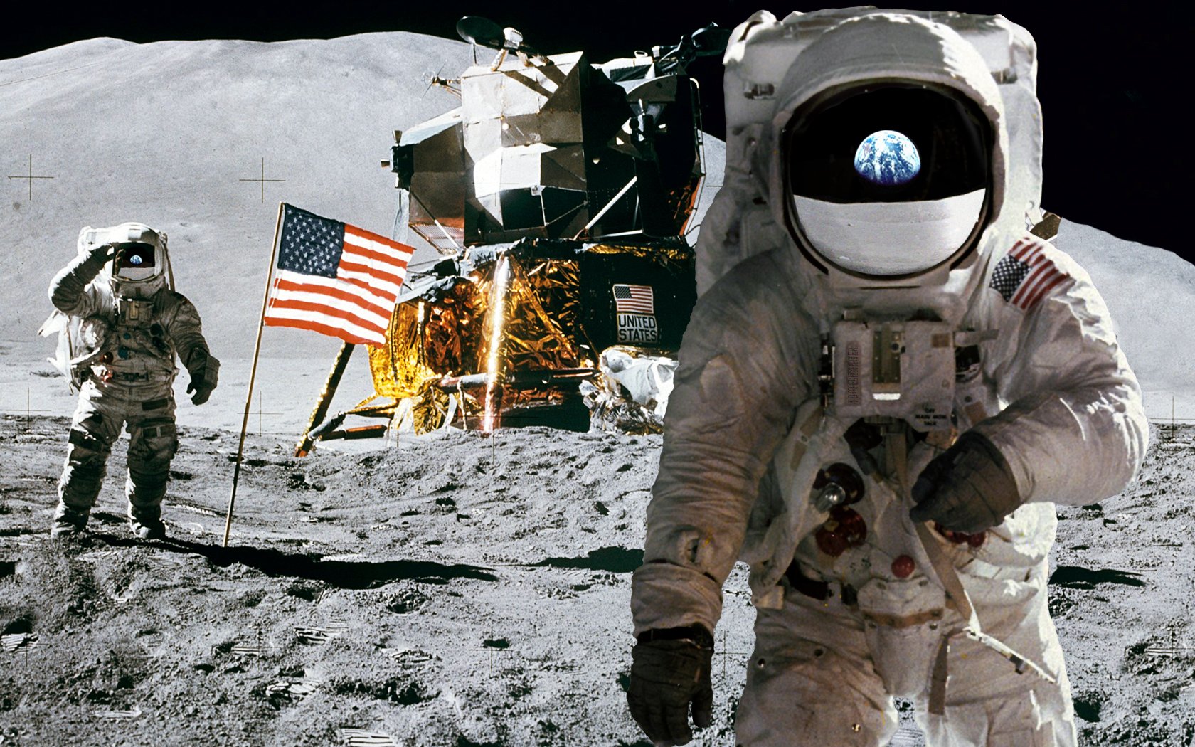 Outer space Moon NASA astronauts wallpaperx1050