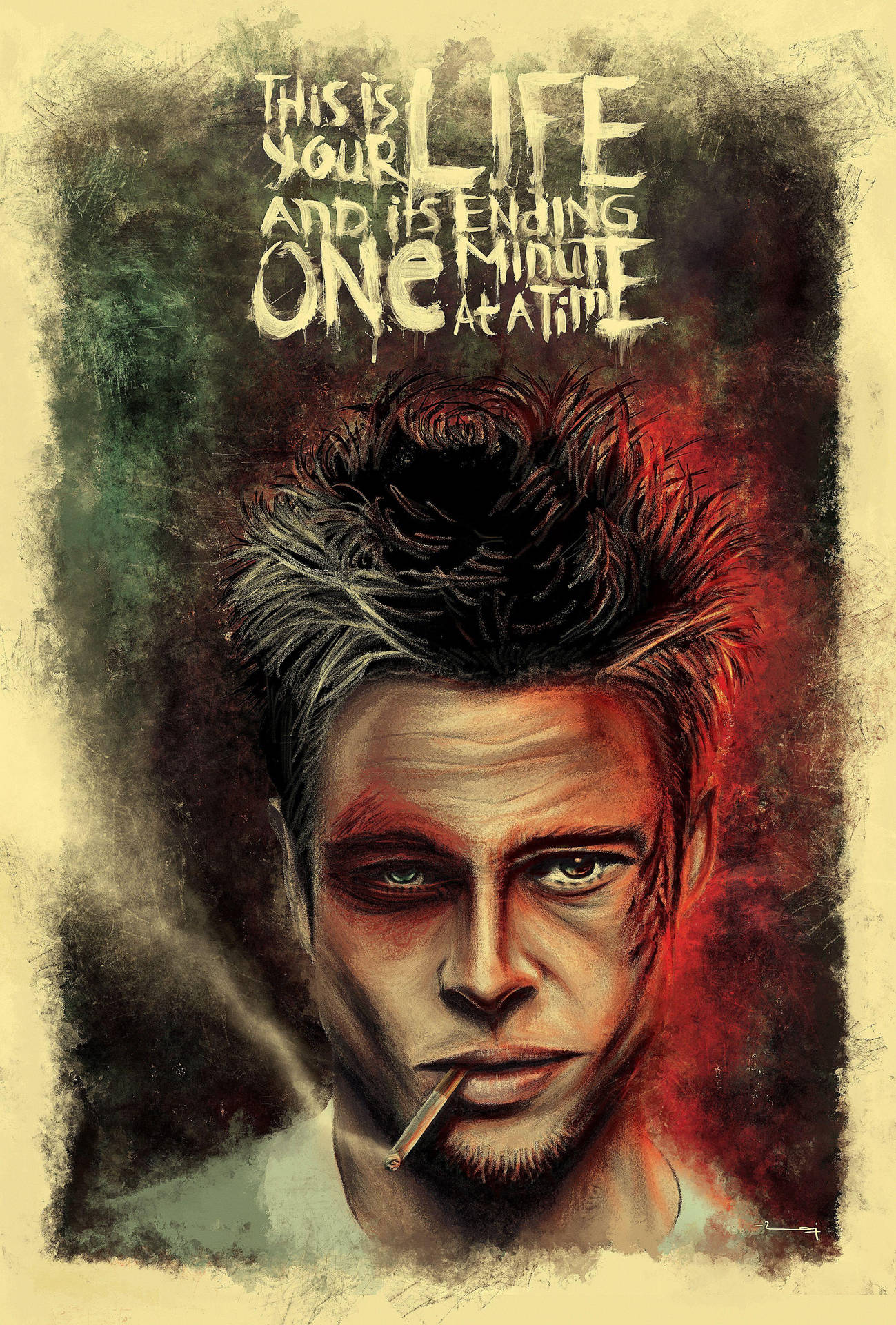 Download Fight Club Bruised Tyler Wallpaper