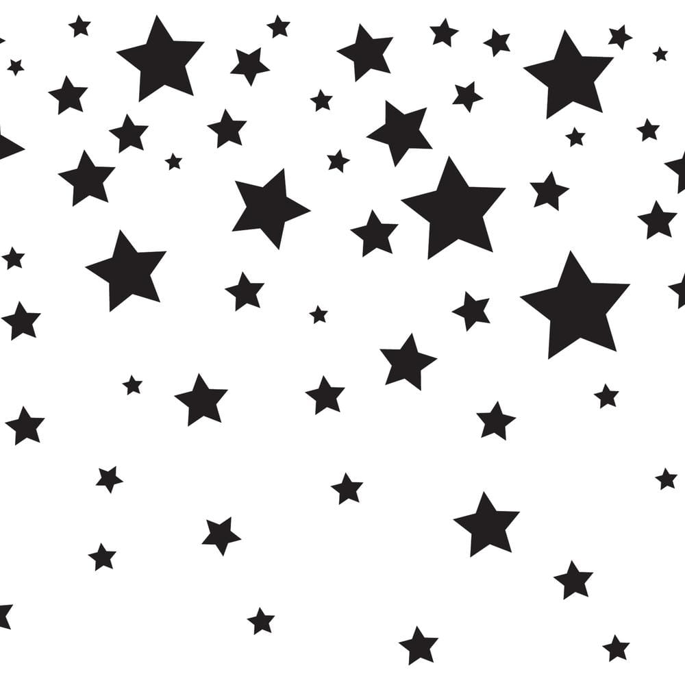 Tempaper Falling Stars White & Black Wallpaper Border TK608 Home Depot