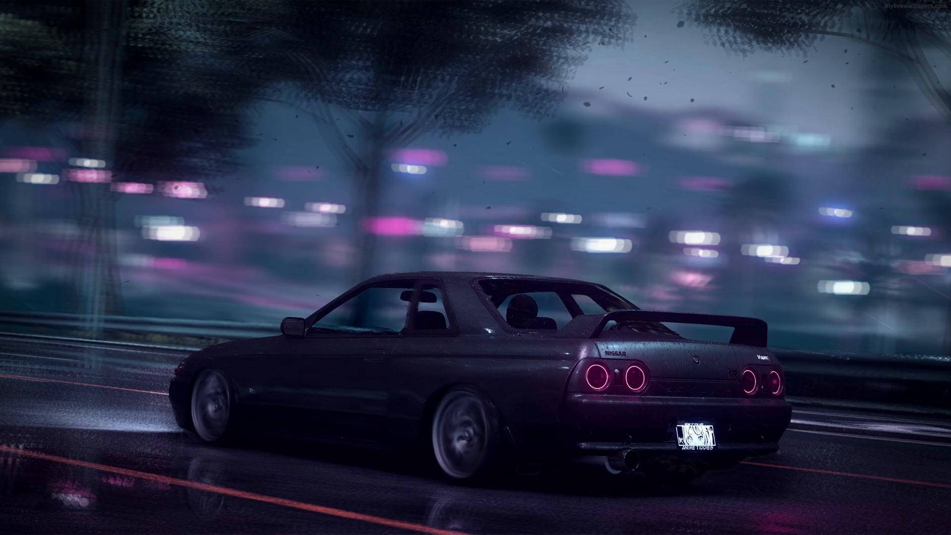Nissan Skyliner 34 Gtr At Night Live Wallpaper