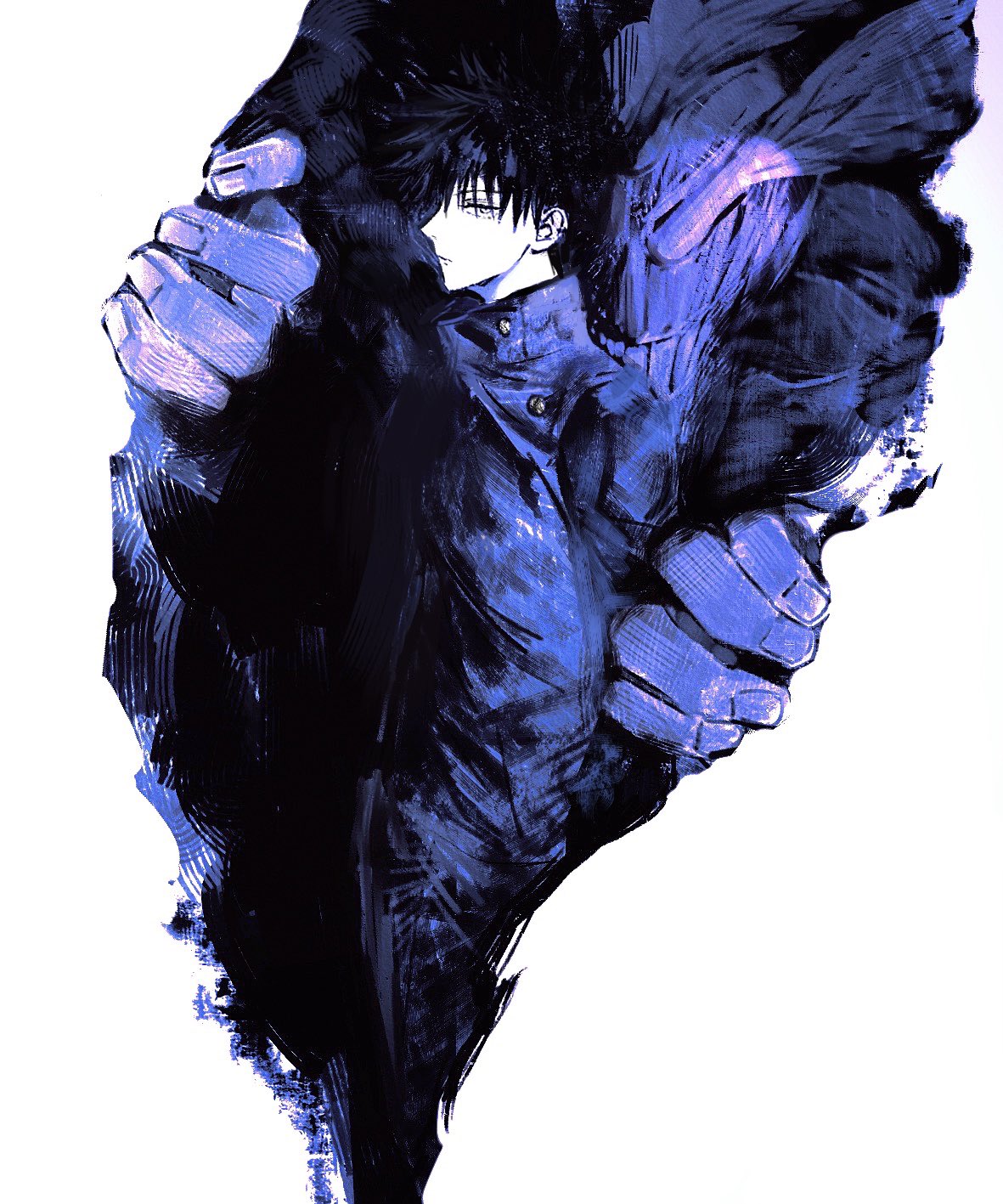 fushiguro megumi and mahoraga (jujutsu kaisen) drawn