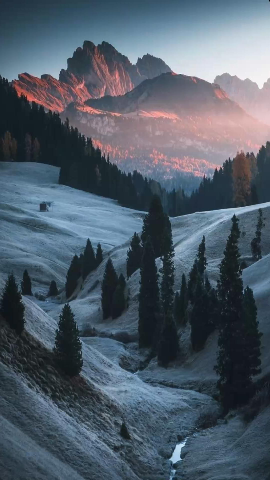 morning sunrise on snowy mountain slopes. Landscape photography nature, Nature photography, Landscape photography