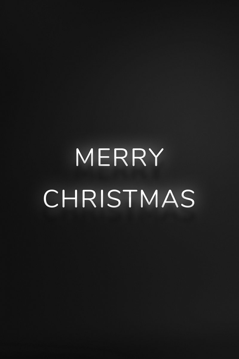 Merry Christmas neon word typography