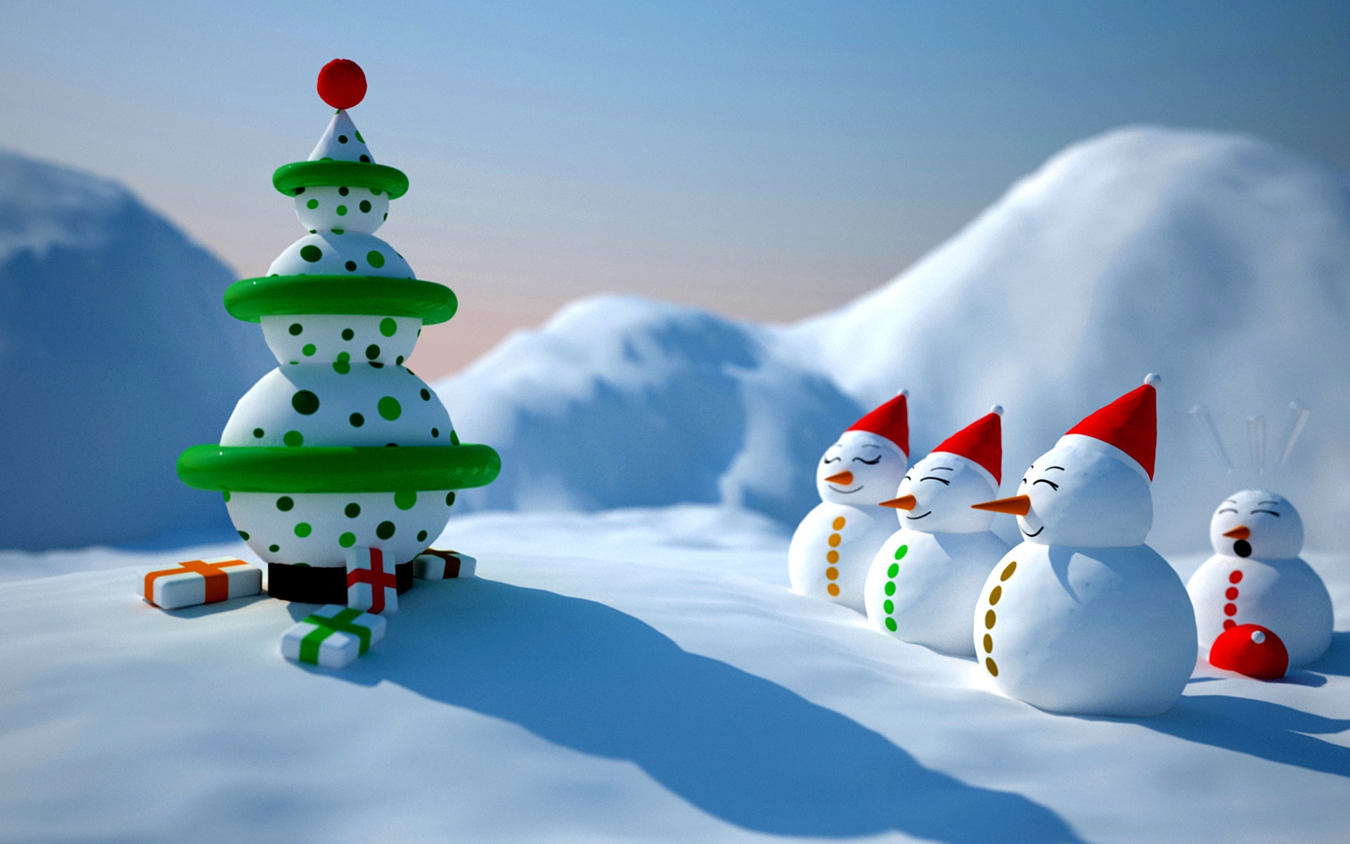Snowman Christmas 1920 x 1200 widescreen Wallpaper