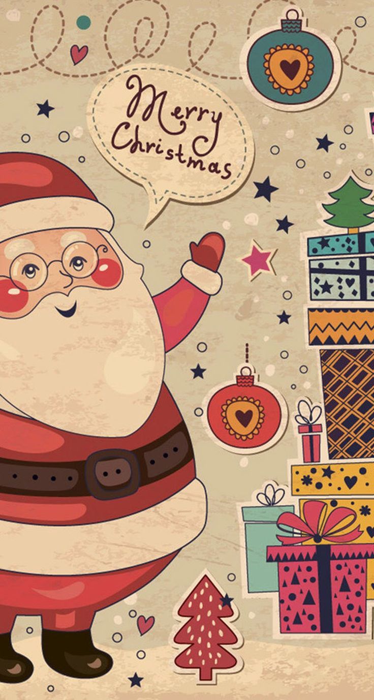 christmas card design santa. Wallpaper