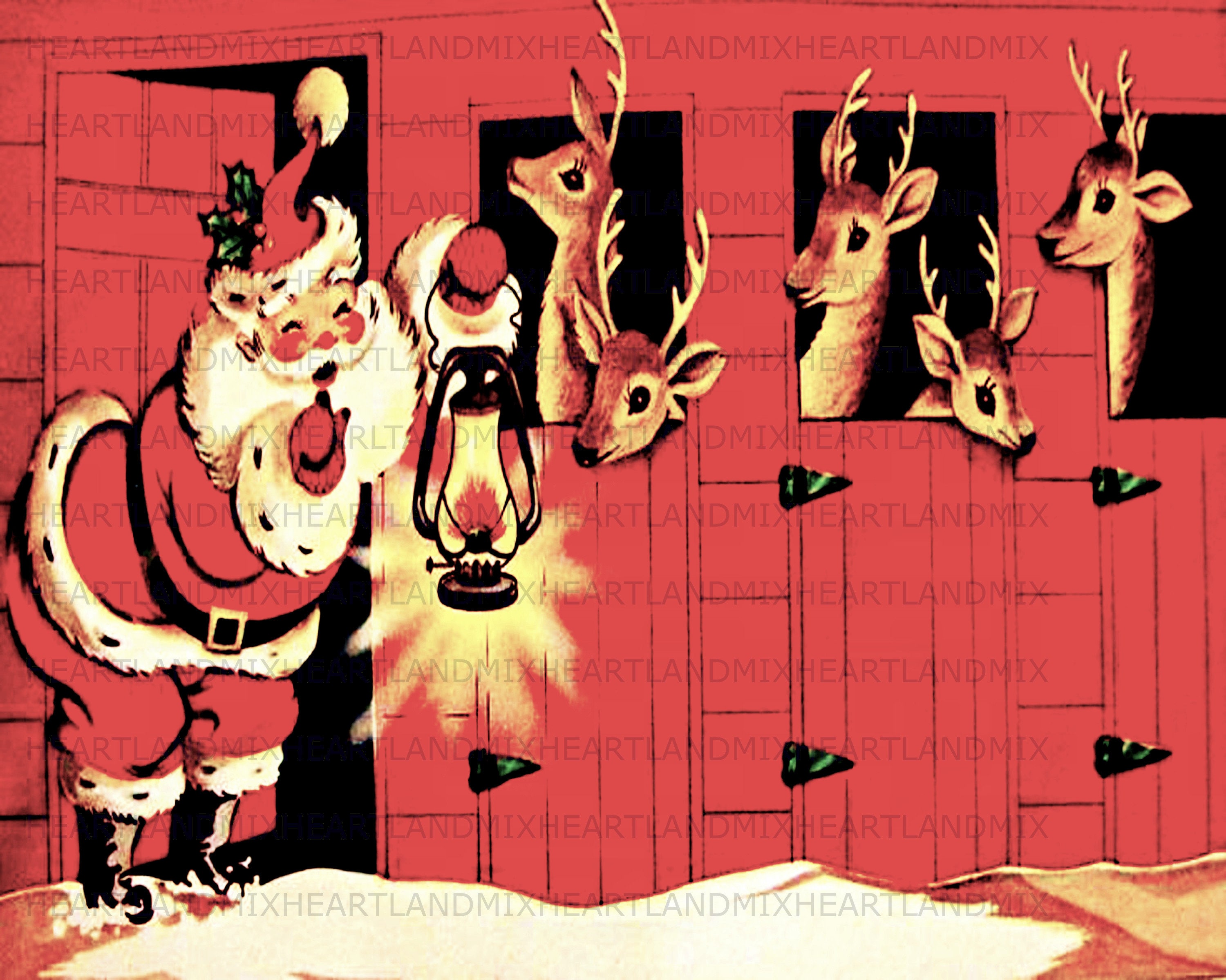 Vintage Christmas Digital Image Download Printable Wall Art