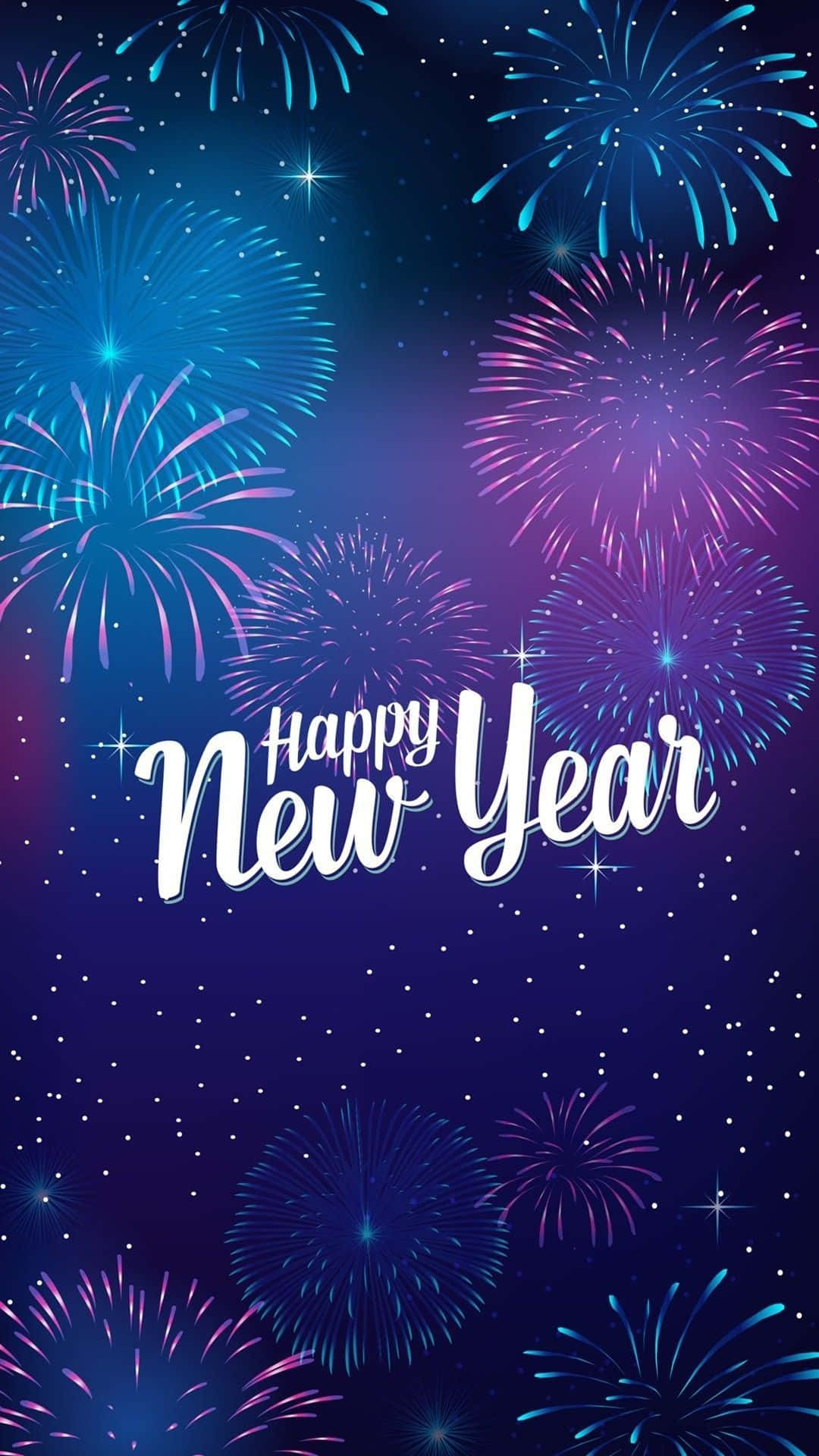 Download New Year Purple And Blue Sky Phone Wallpaper