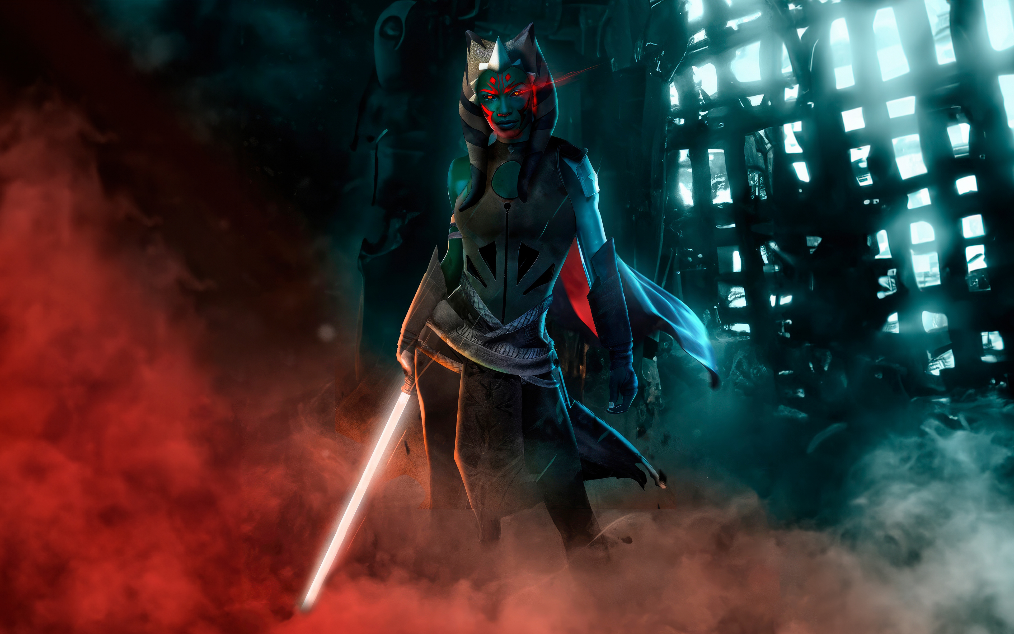 Download wallpaper 3840x2400 dark side of ahsoka, star wars, fan art 4k wallaper, 4k ultra HD 16:10 wallpaper, 3840x2400 HD background, 30152