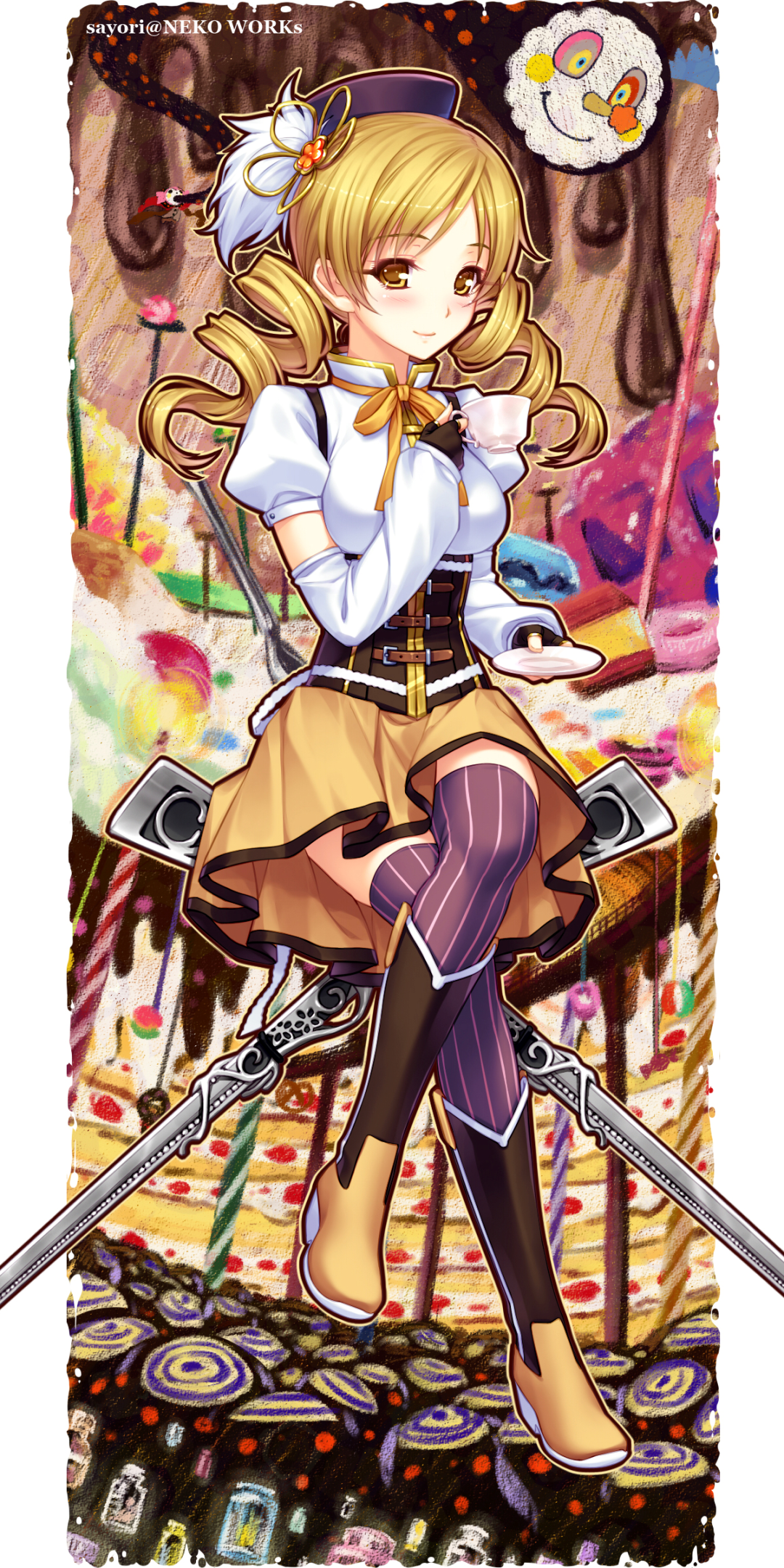 Anime Puella Magi Madoka Magica, Mami Tomoe, 1080x2160 Phone HD Wallpaper