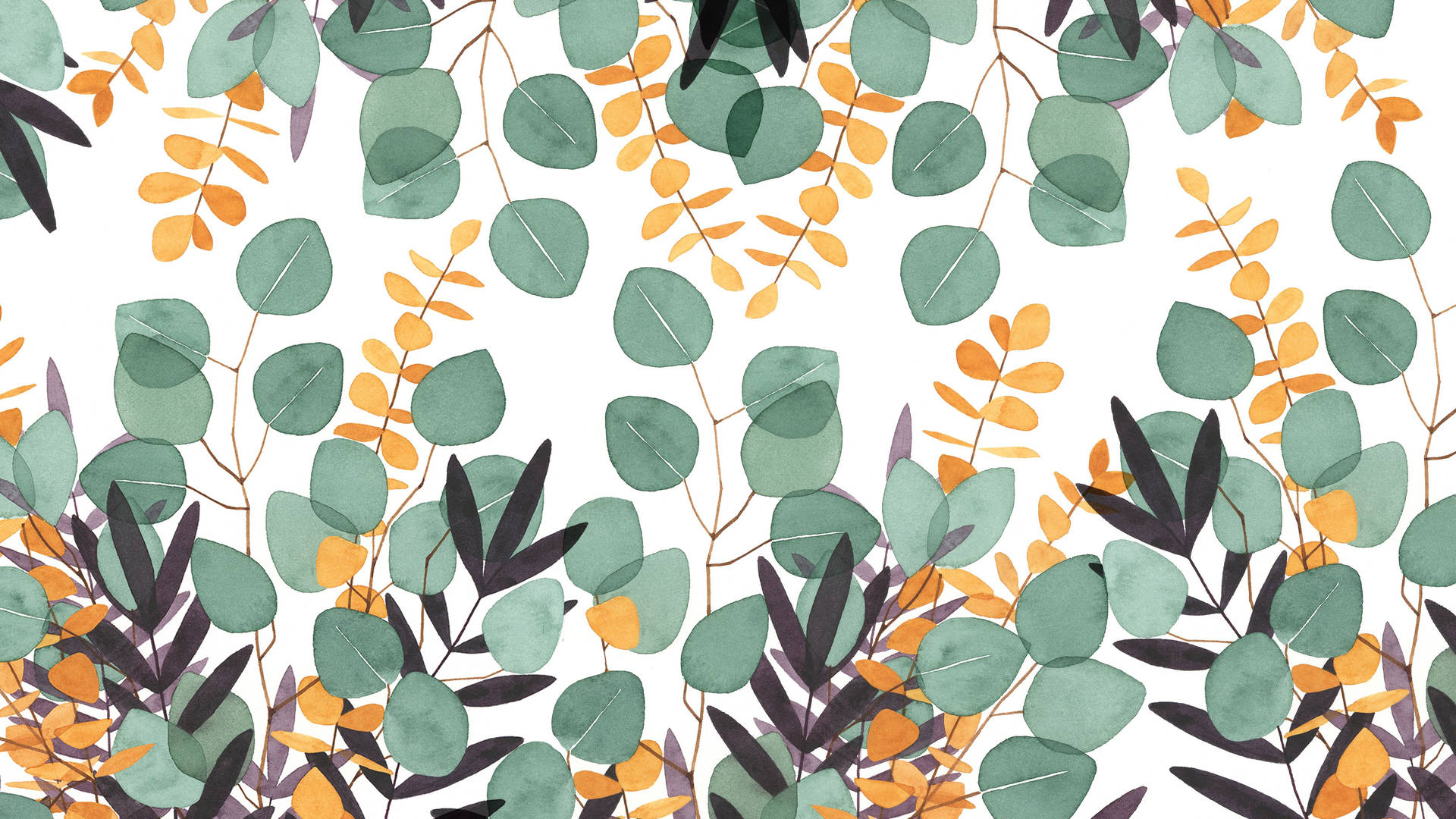 Download Eucalyptus Leaves In A Painting Wallpaper