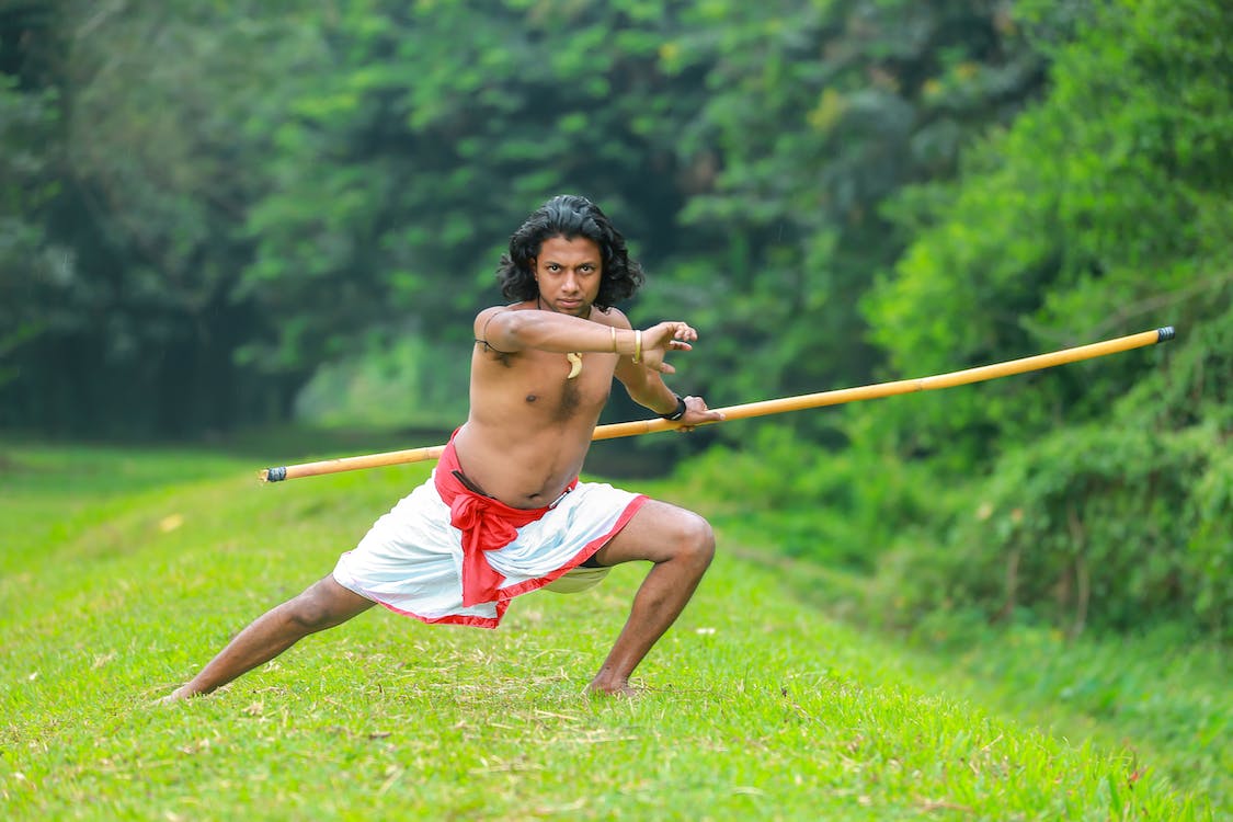 A Man Doing Silambam · Free