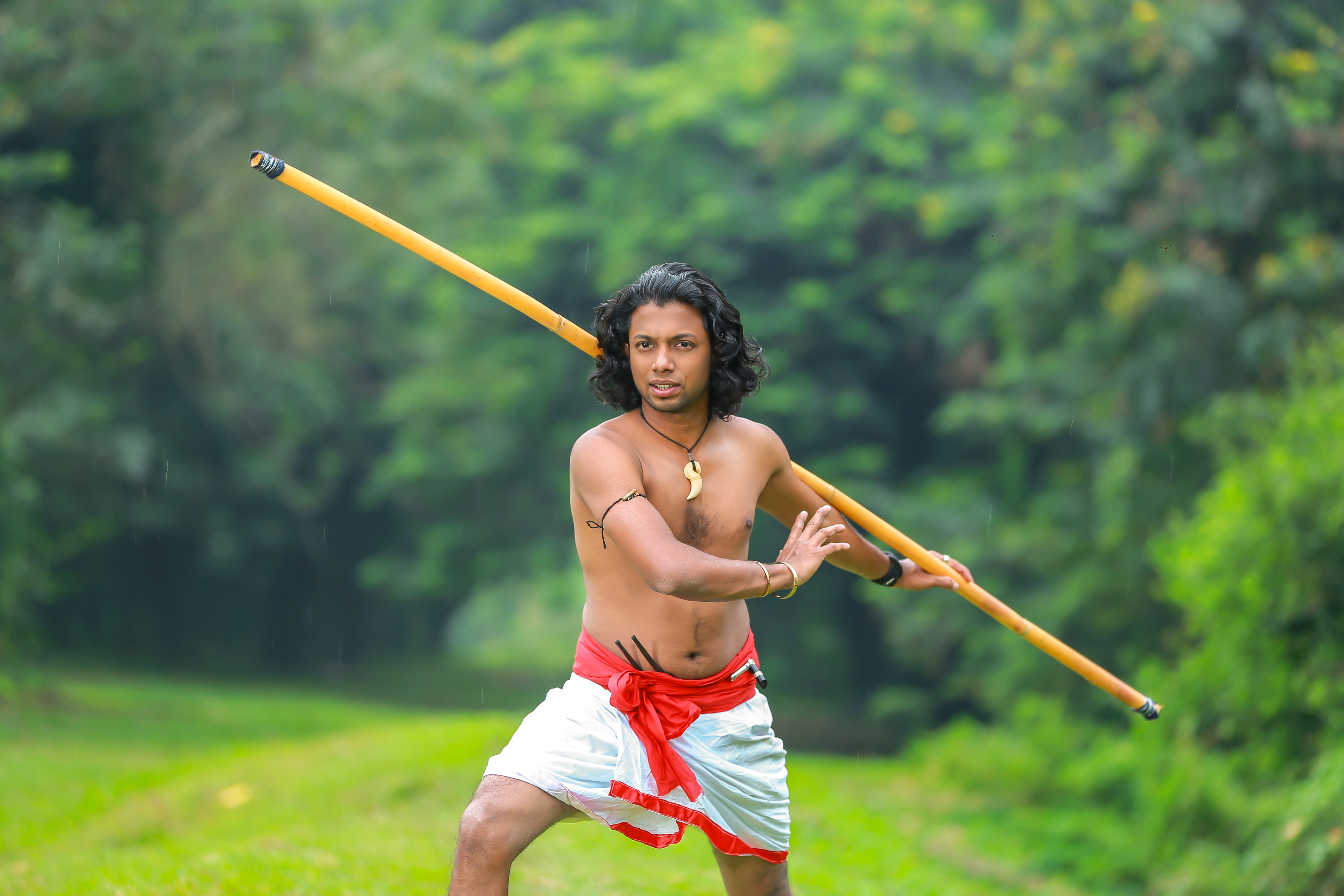 A Man Doing Silambam · Free