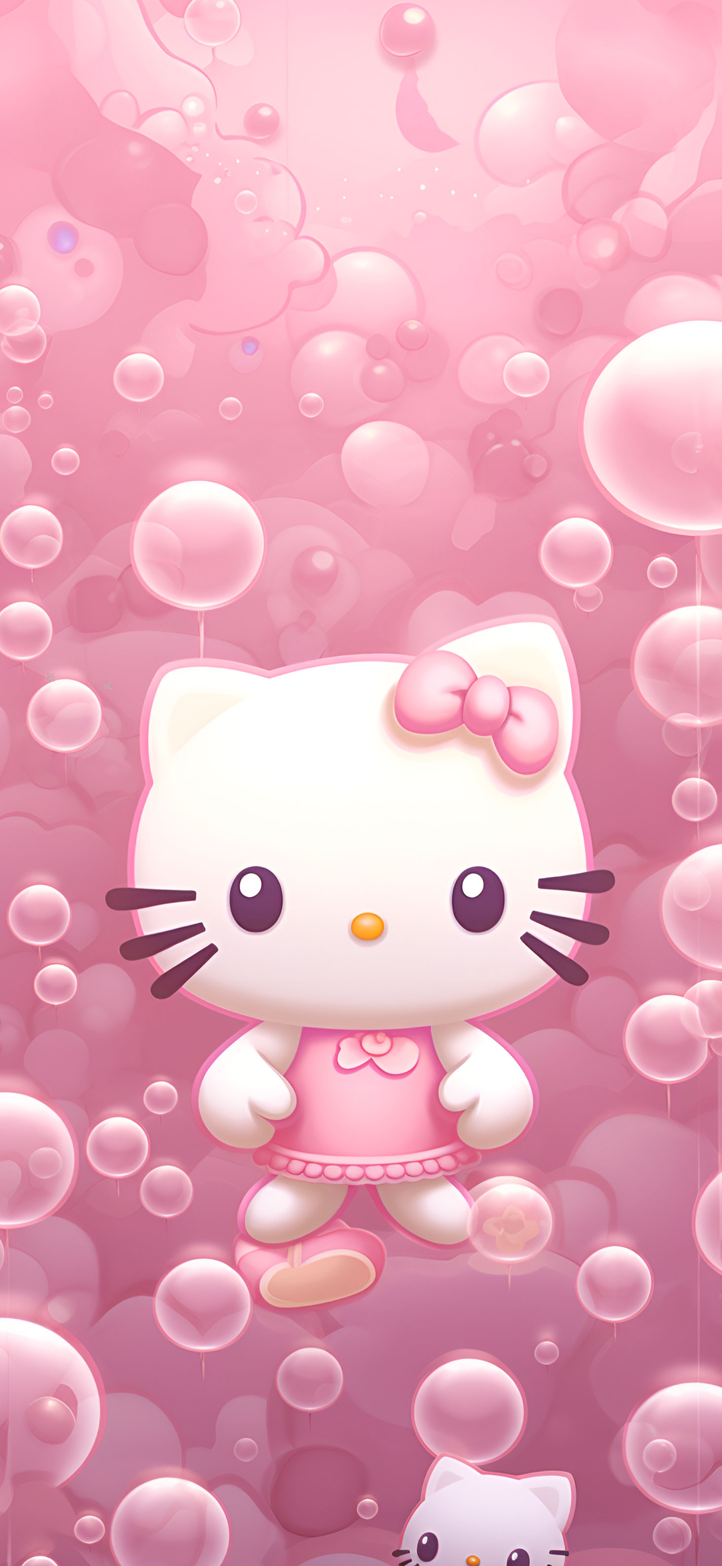 Hello Kitty & Bubble Pink Wallpaper
