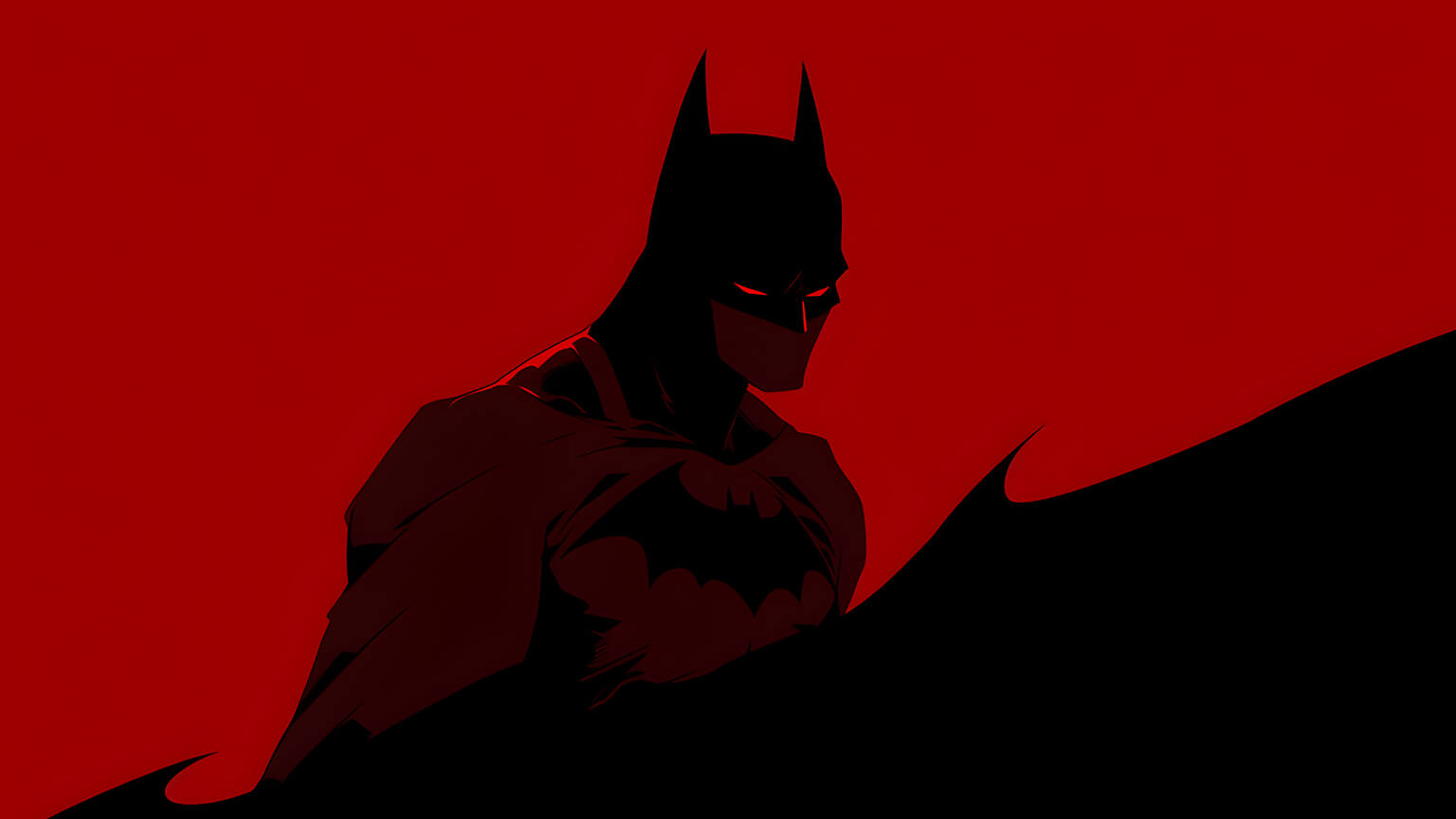 Minimalist Batman Red Desktop Wallpaper