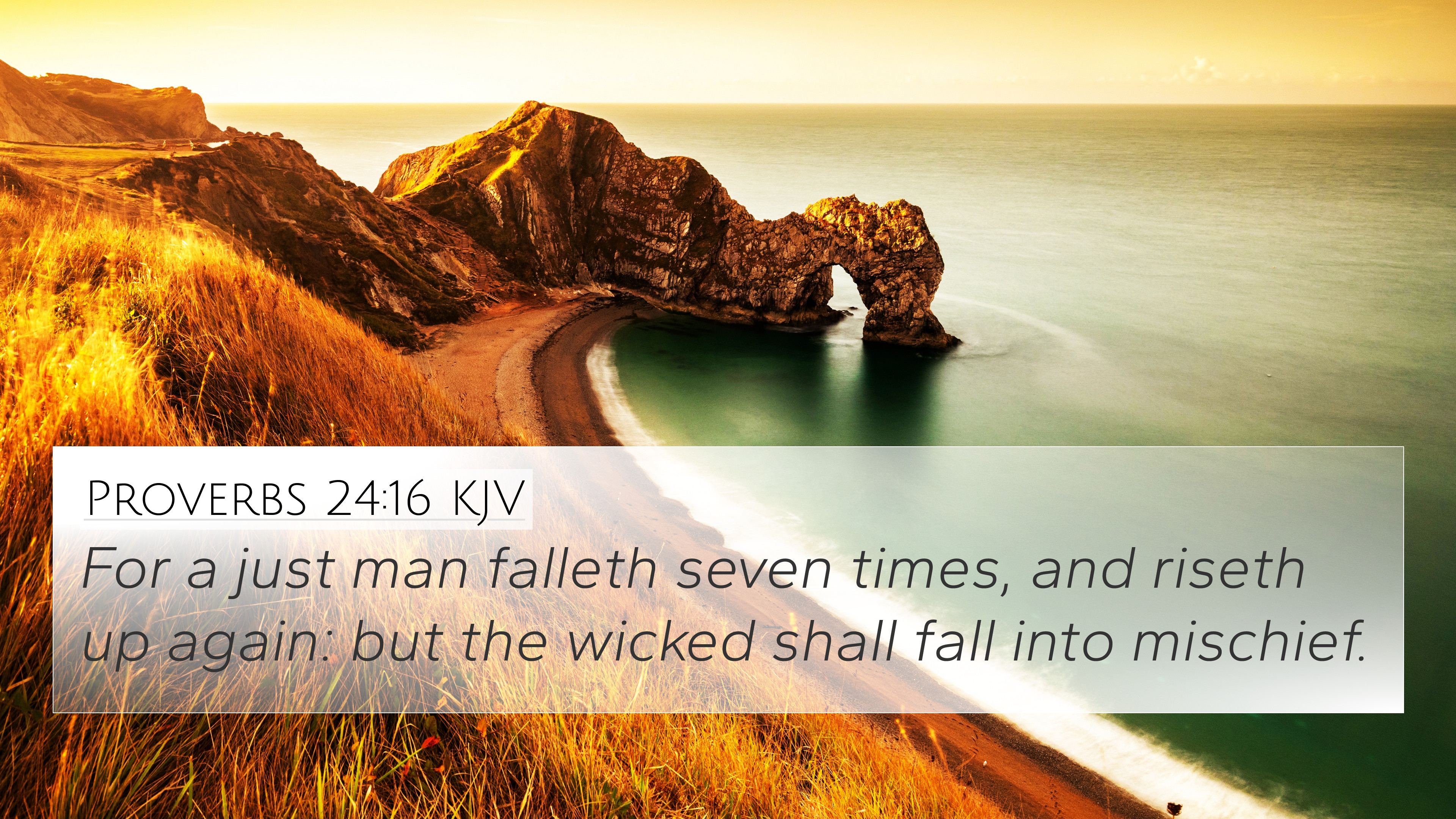 Proverbs 24:16 KJV 4K Wallpaper a just man falleth seven times, and riseth up