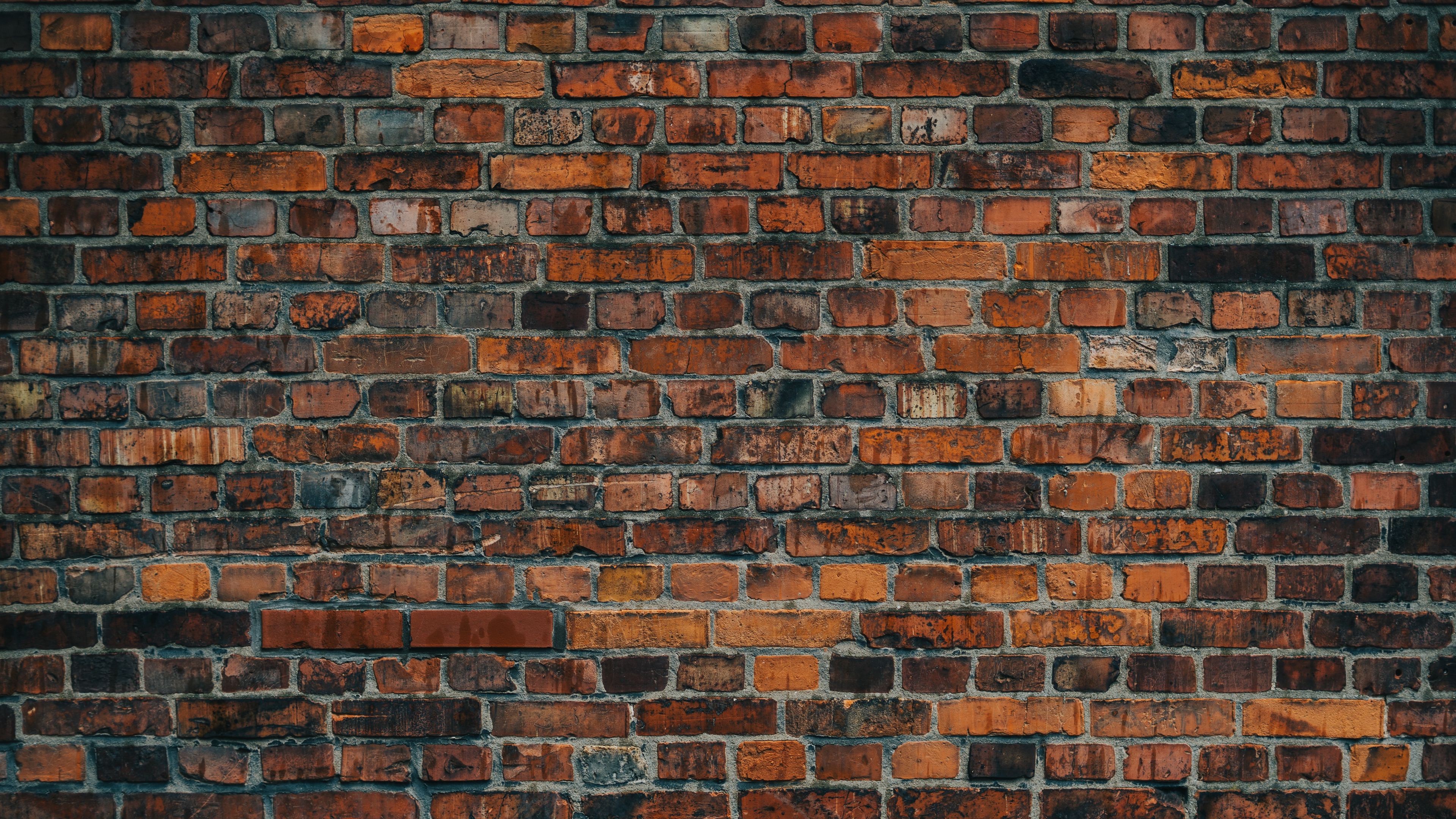 Download wallpaper 3840x2160 brick wall, bricks, wall, red, texture 4k uhd 16:9 HD background