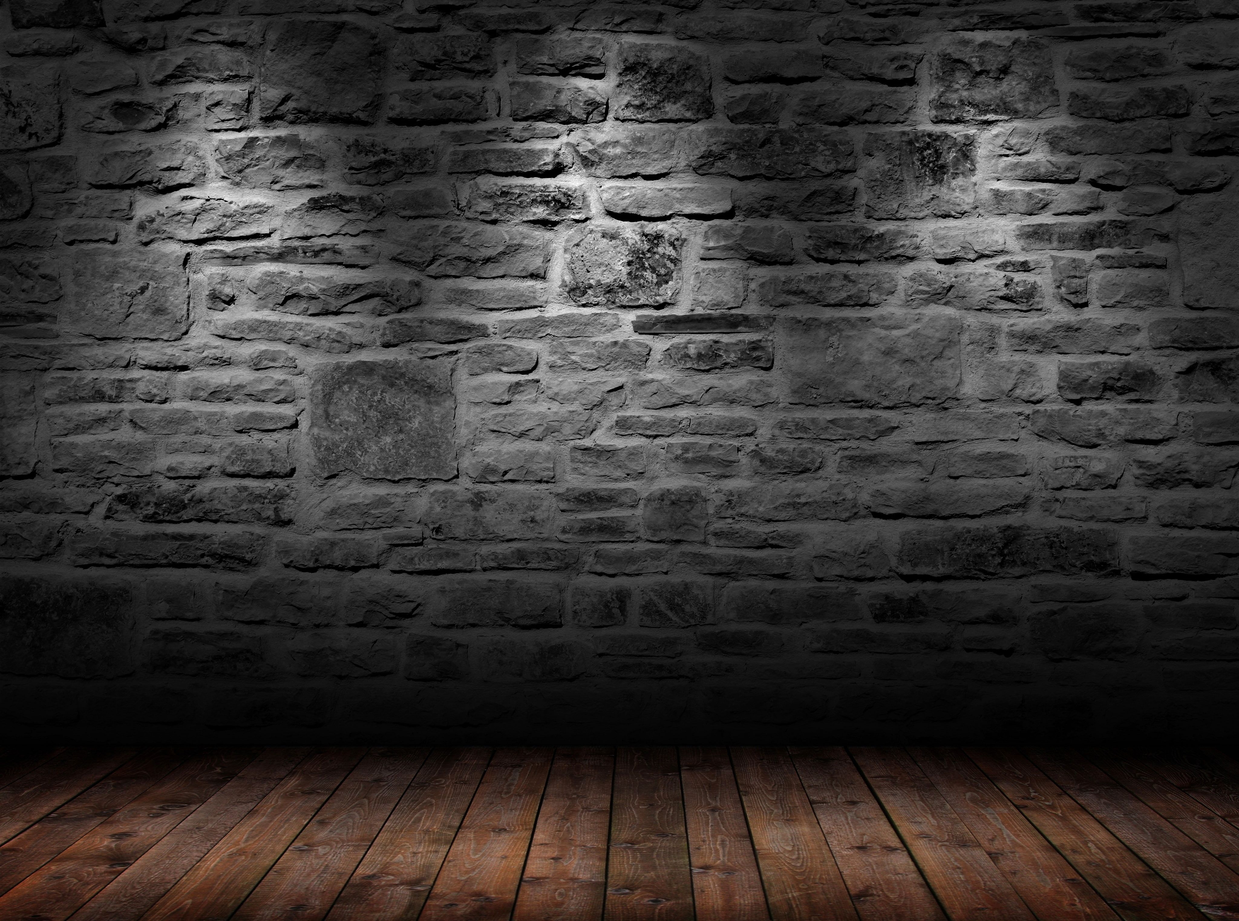Black brick wallpaper, Black brick wall