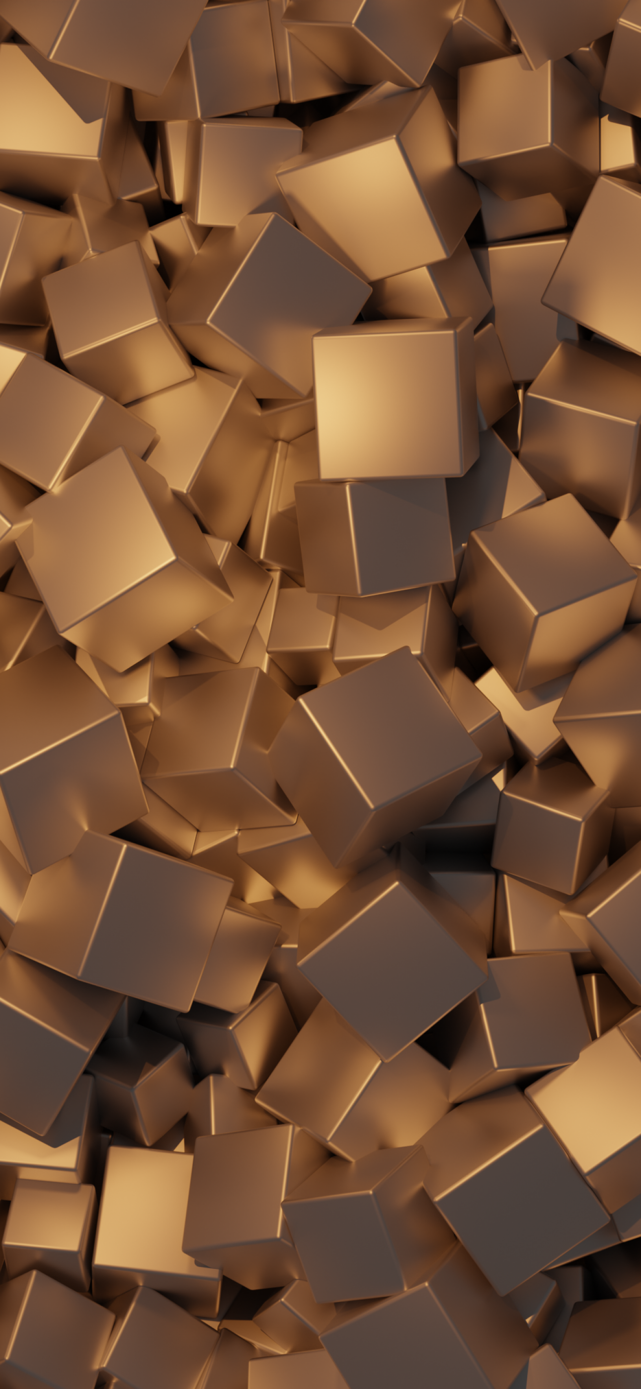 3D cubes Wallpaper 4K, Golden background, Golden squares