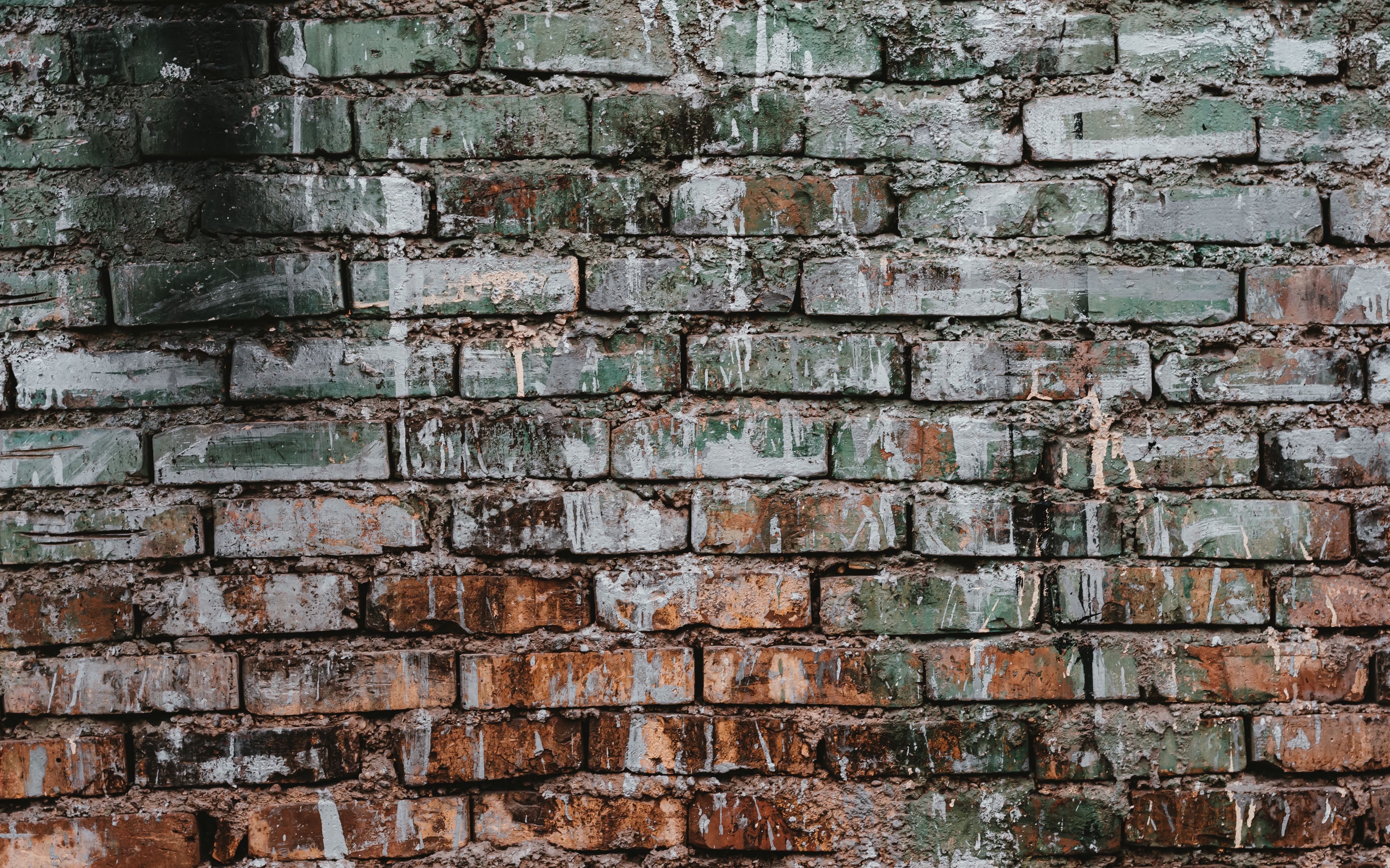 Download wallpaper 3840x2400 texture, brick, wall, stains, surface 4k ultra HD 16:10 HD background