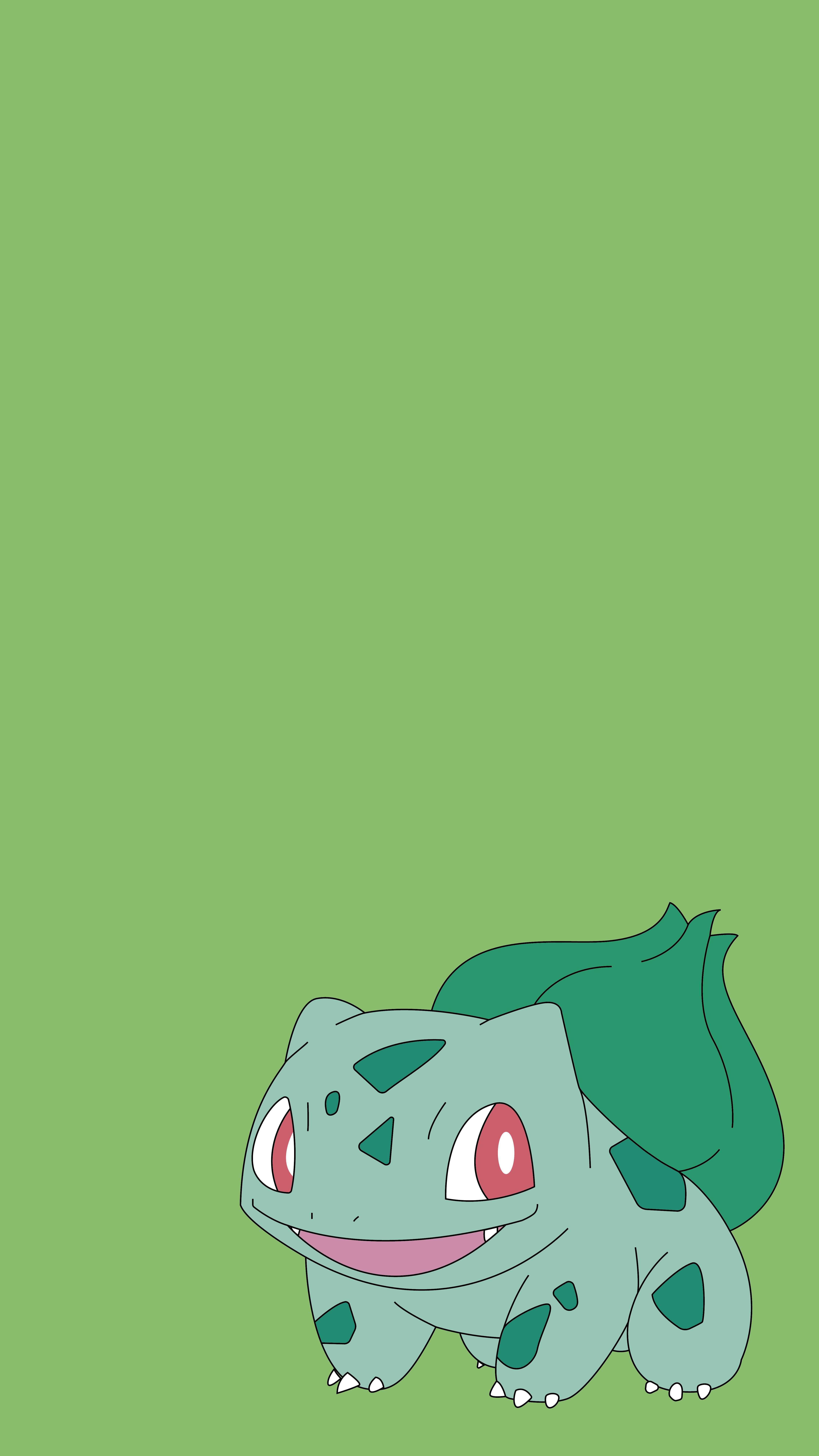 Bulbasaur phone wallpaper made with illustrator