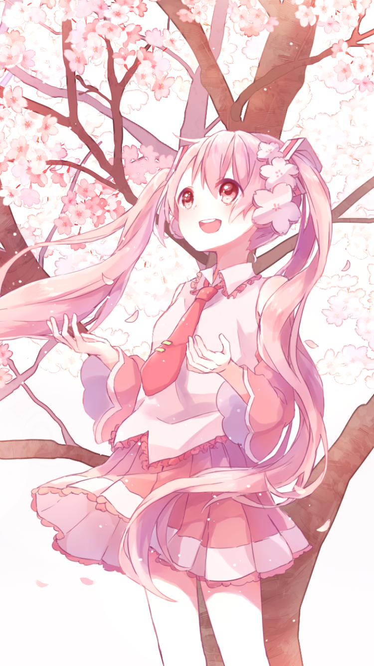 Sakura Miku Phone Wallpaper