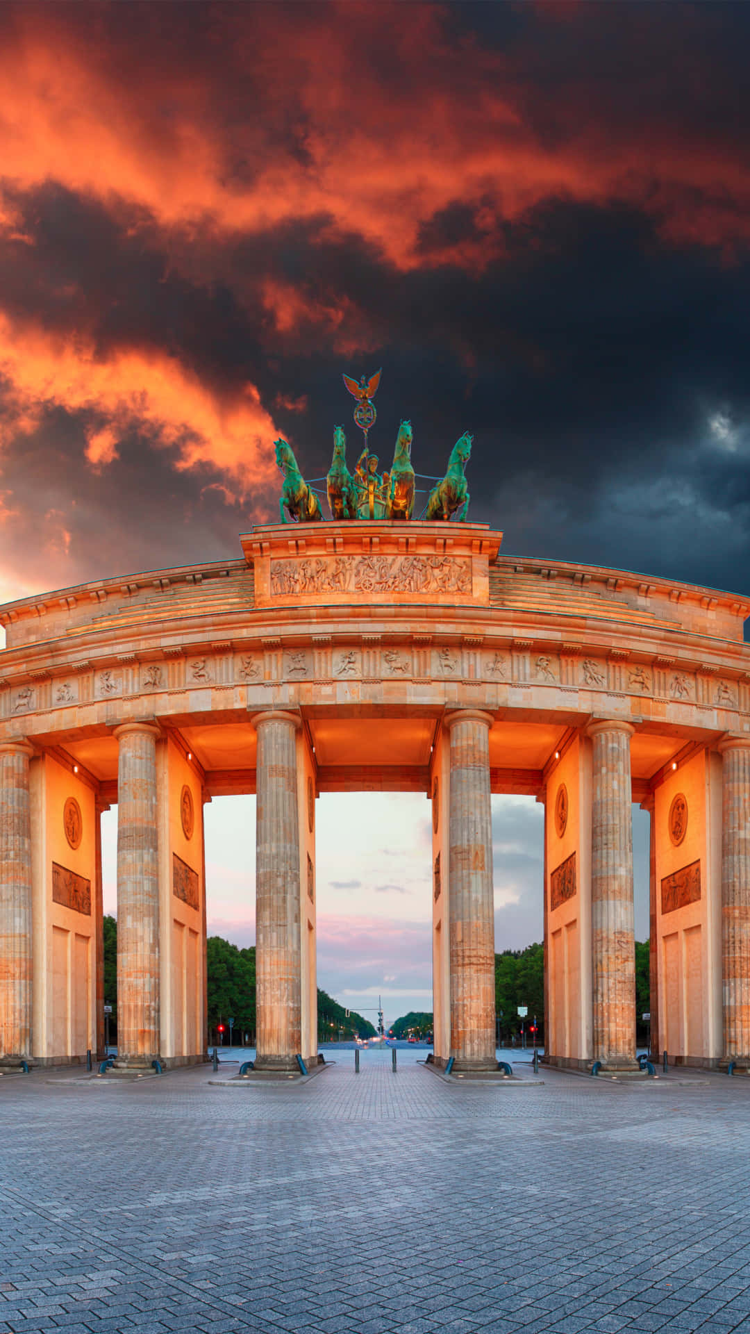 Download Brandenburg Gate Dark Orange Sky Wallpaper