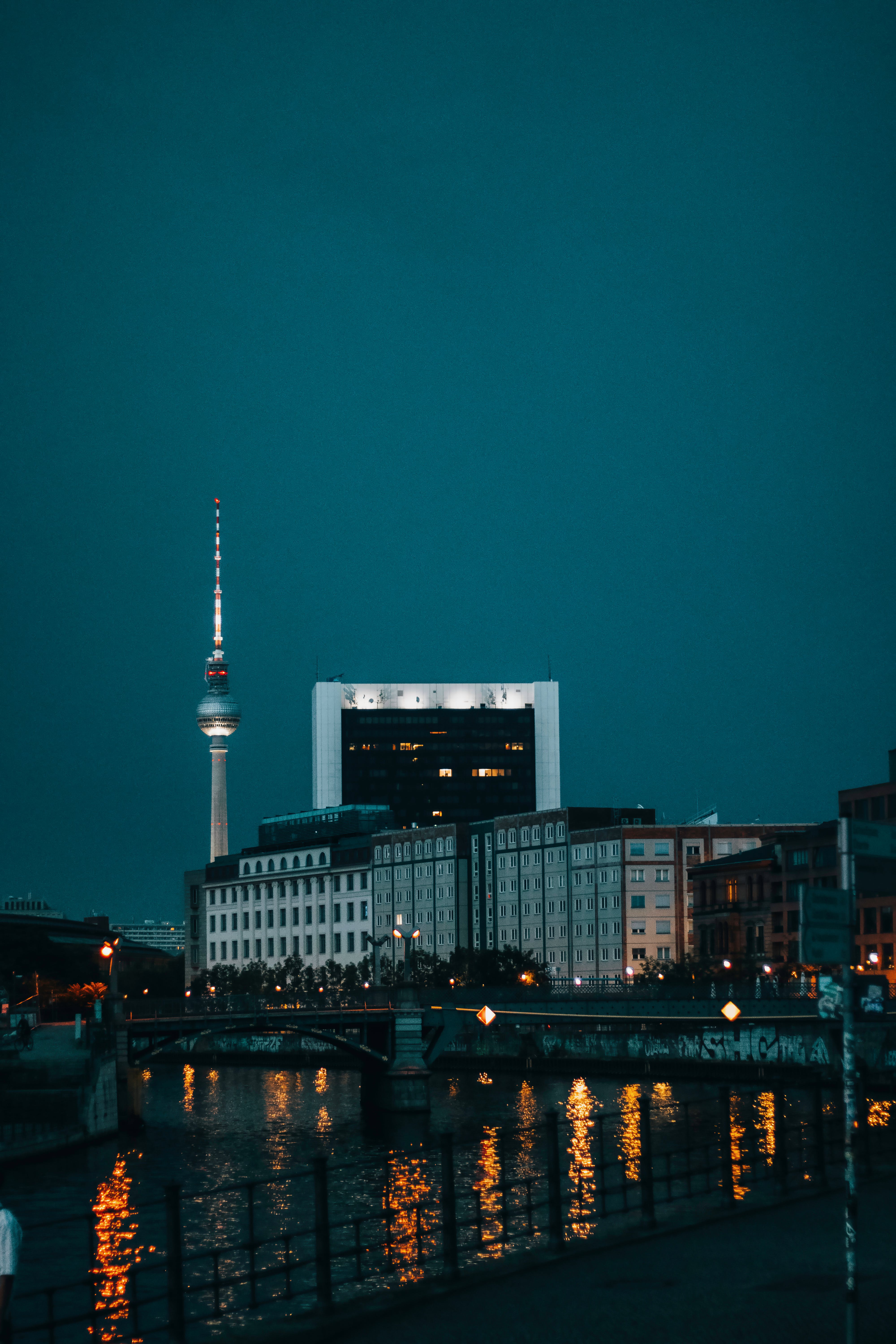 Panoramic View of Downtown of Berlin Germany by Night · Free