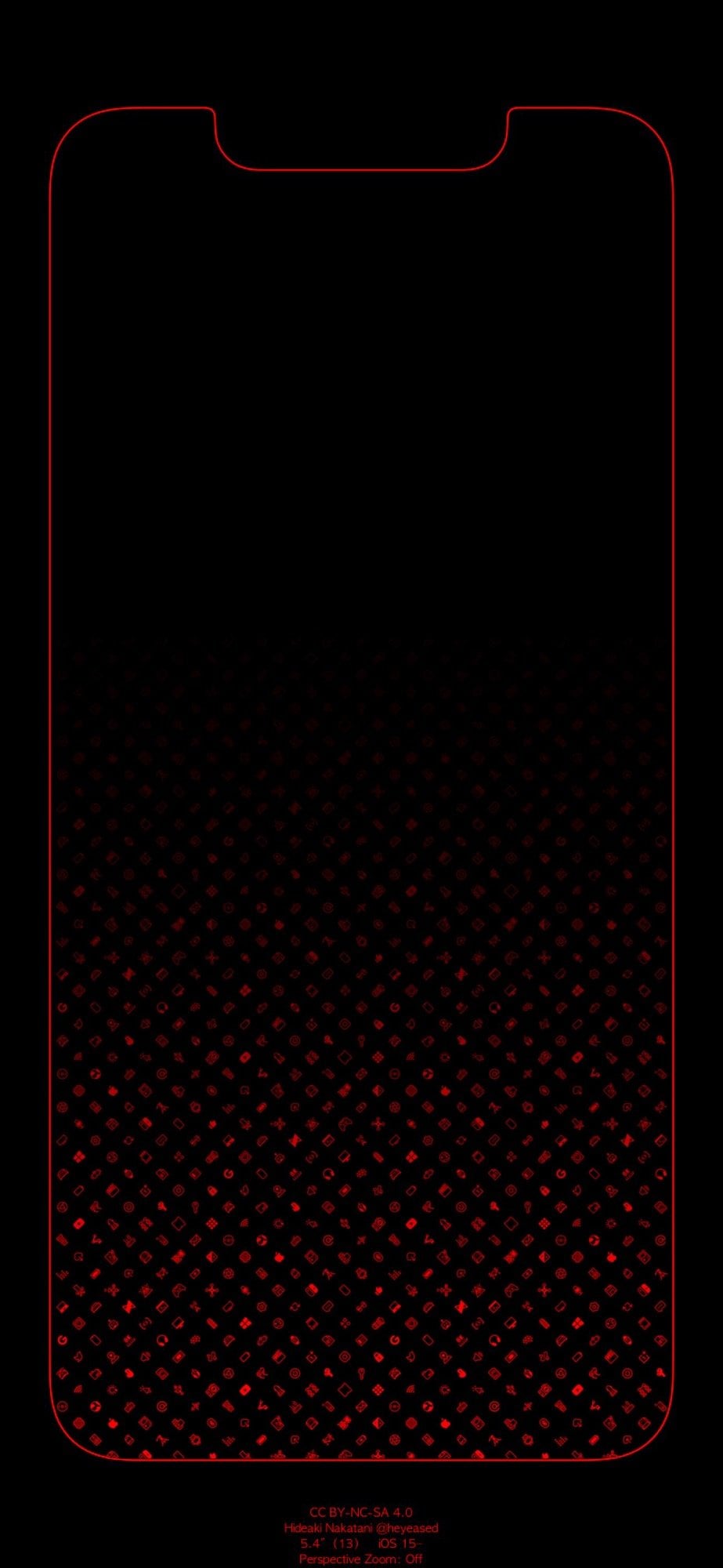 Red border wallpaper for iPhone 13 Mini