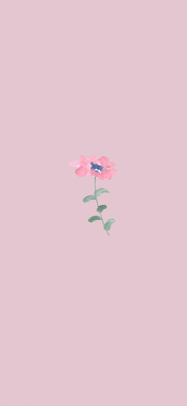 Simple and minimalistic watercolor poppy. Mobile wallpaper [1170x2532]