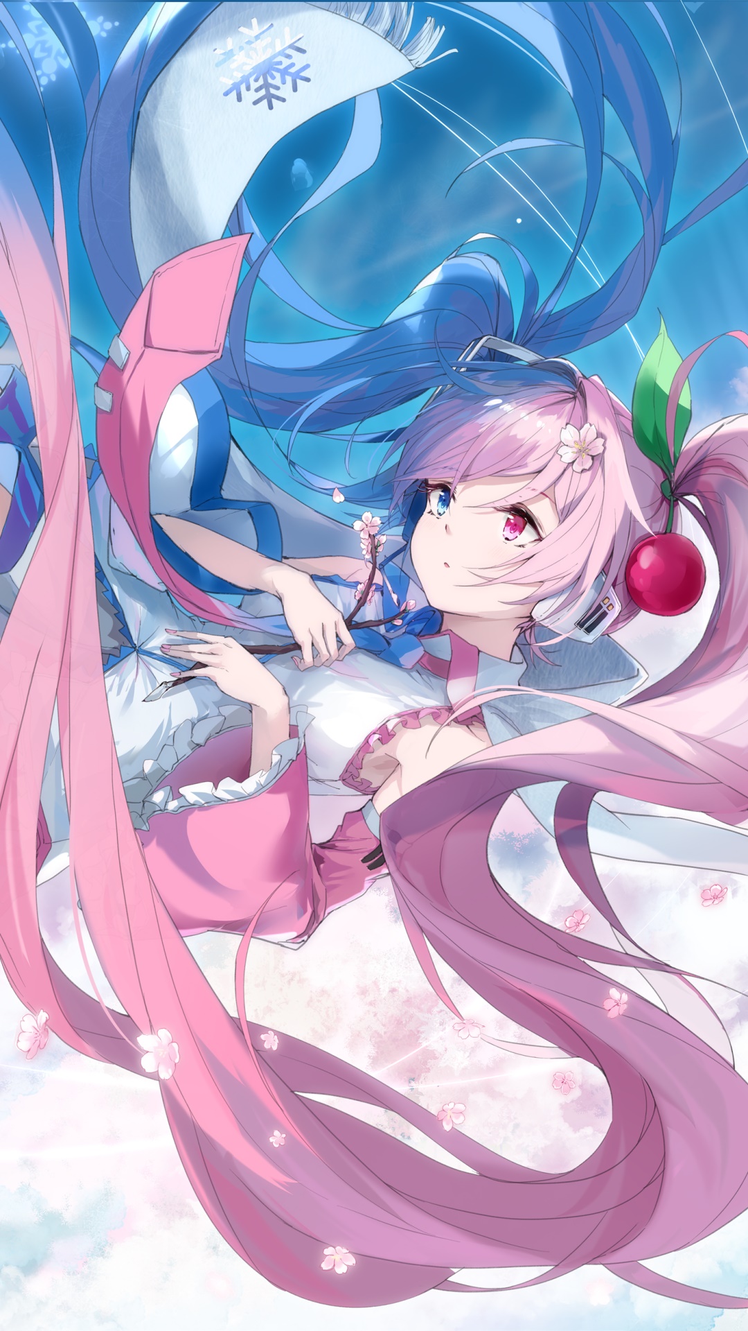 Anime Vocaloid, Sakura Miku, Hatsune Miku, 1080x1920 Phone HD Wallpaper