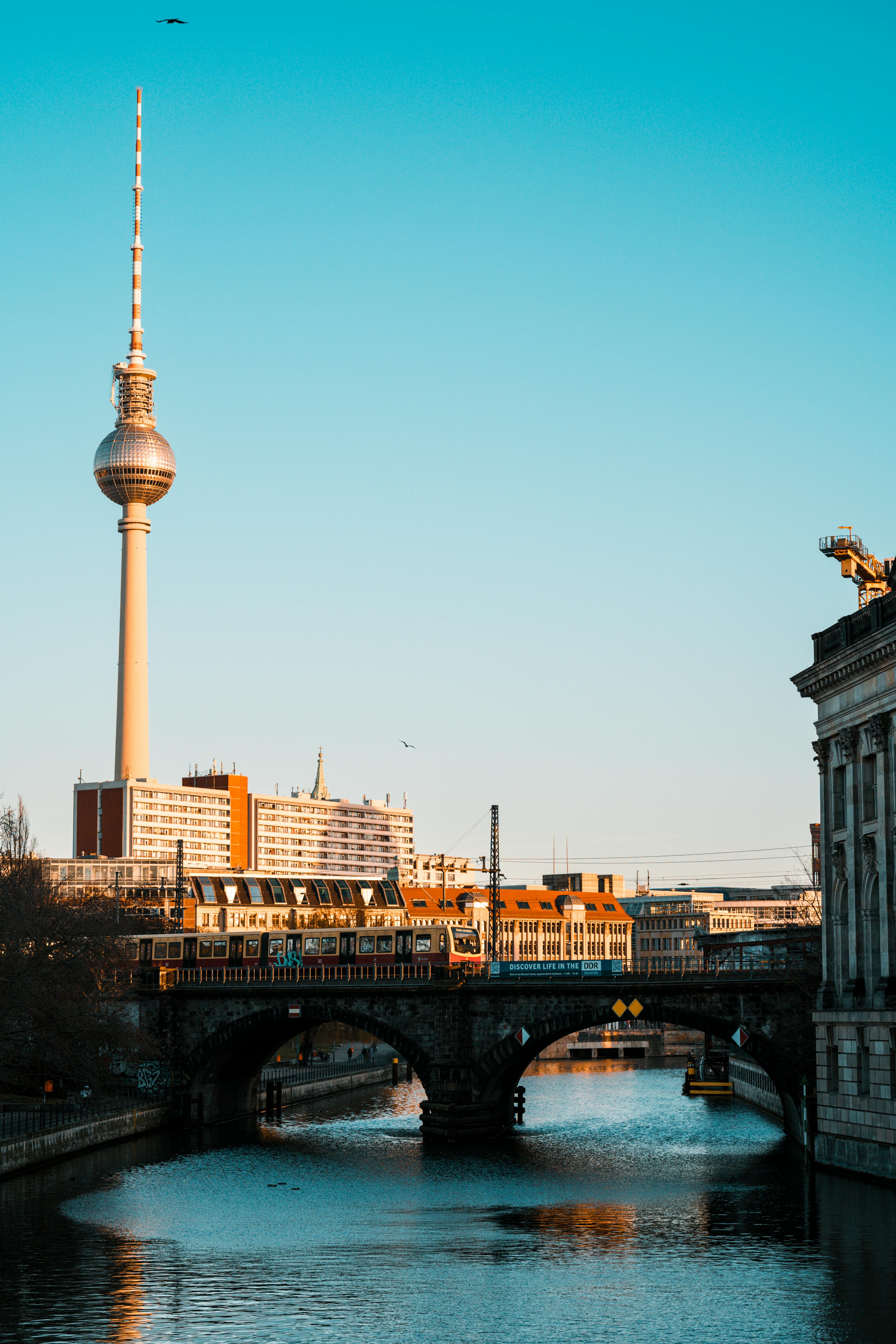 River and Broadcast Tower in Berlin · Free