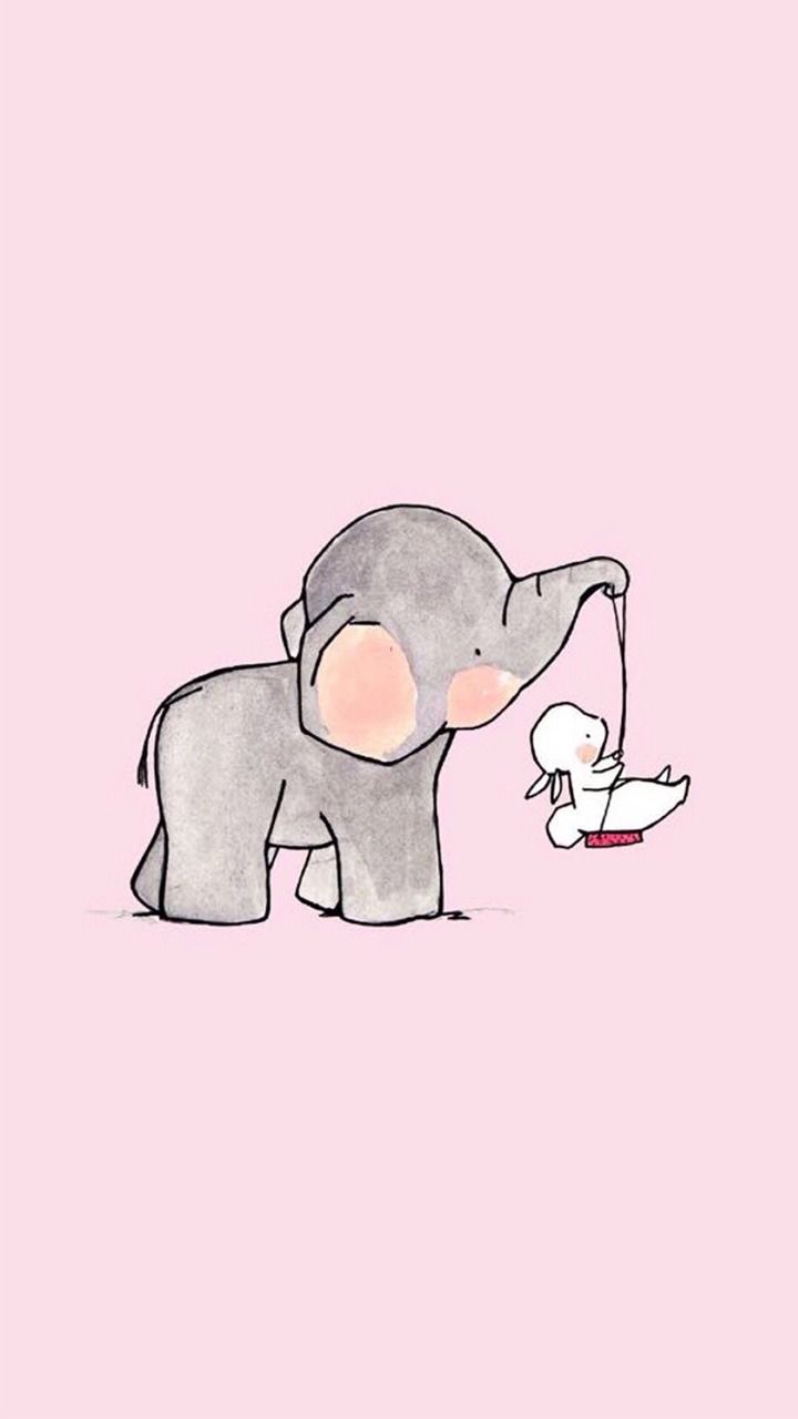 JUST IPHONE WALLPAPERS. Cute elephant drawing, Elephant drawing, Cute wallpaper