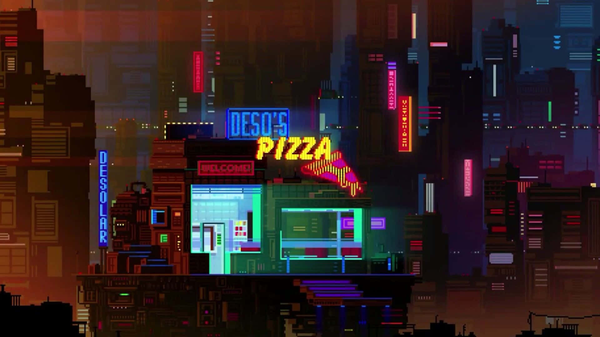 City Pixel Art Wallpaper