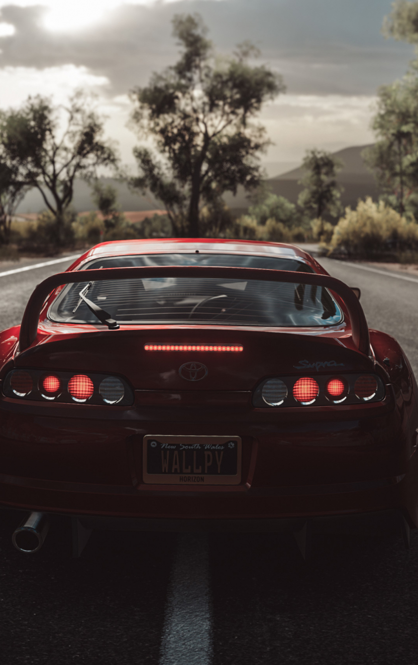 Download wallpaper 840x1336 forza horizon 3, video game, toyota supra, rear, iphone 5, iphone 5s, iphone 5c, ipod touch, 840x1336 HD background, 8299