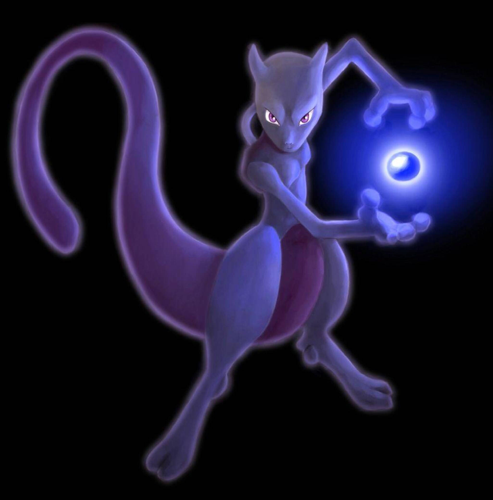 Download Powerful Art the Potency of Pokémon's Mewtwo Wallpaper