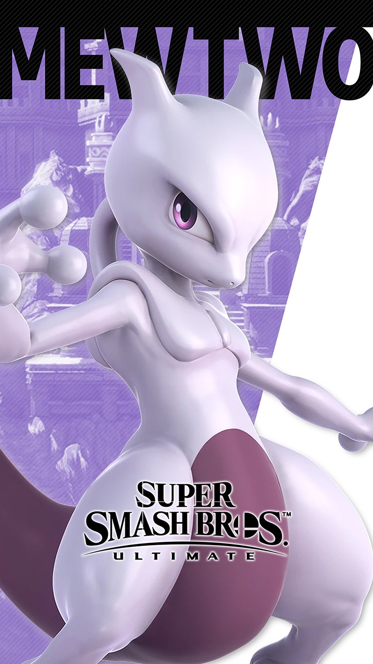 Super Smash Bros Ultimate Mewtwo Wallpaper with Monocle