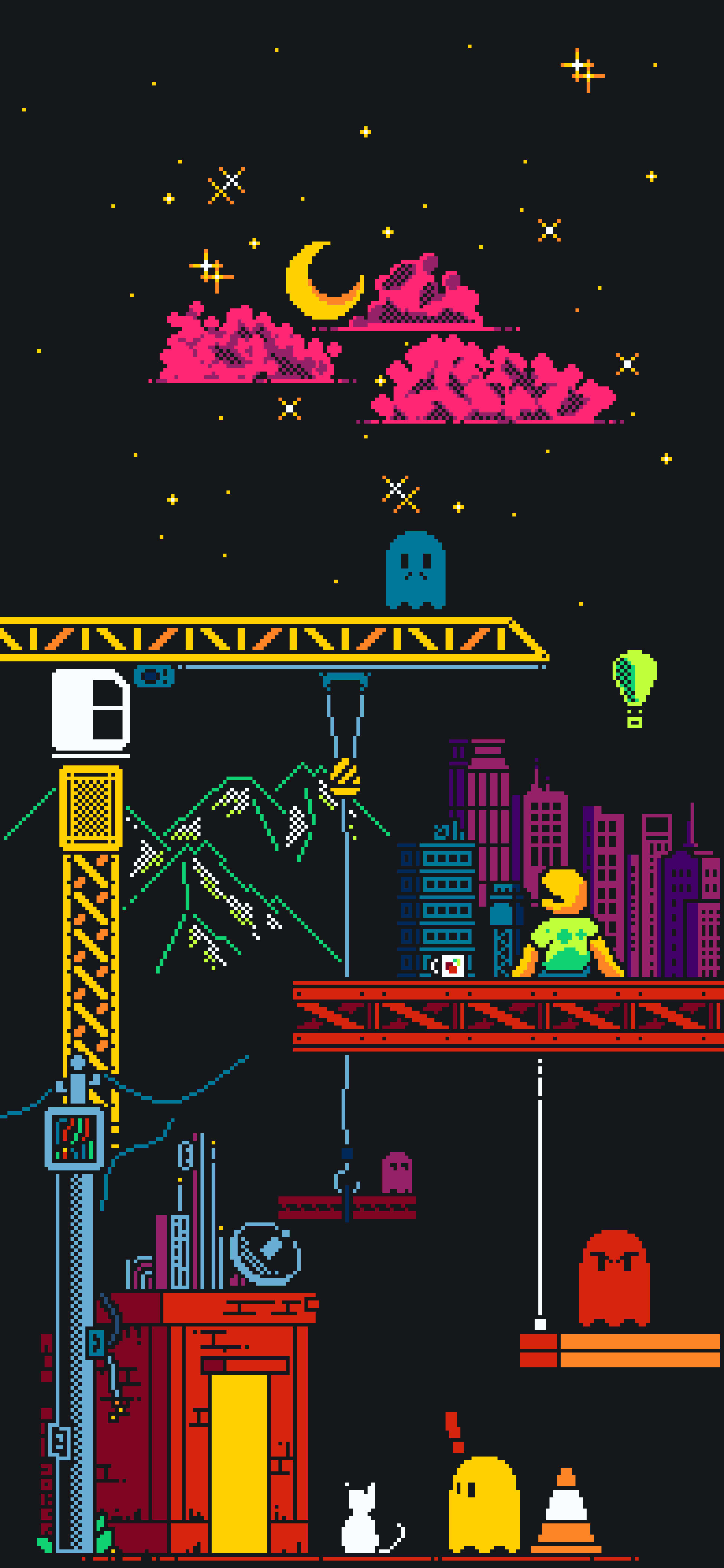 Make you aesthetic looking pixel art phone wallpaper