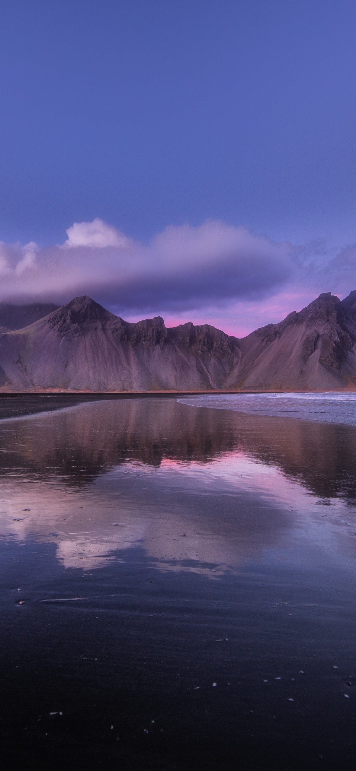 Vestrahorn mountain Wallpaper 4K, Iceland, Sunset, Cloudy Sky