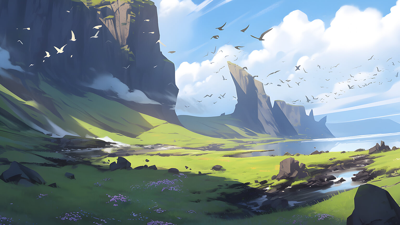 Aesthetic Iceland Landscape Desktop