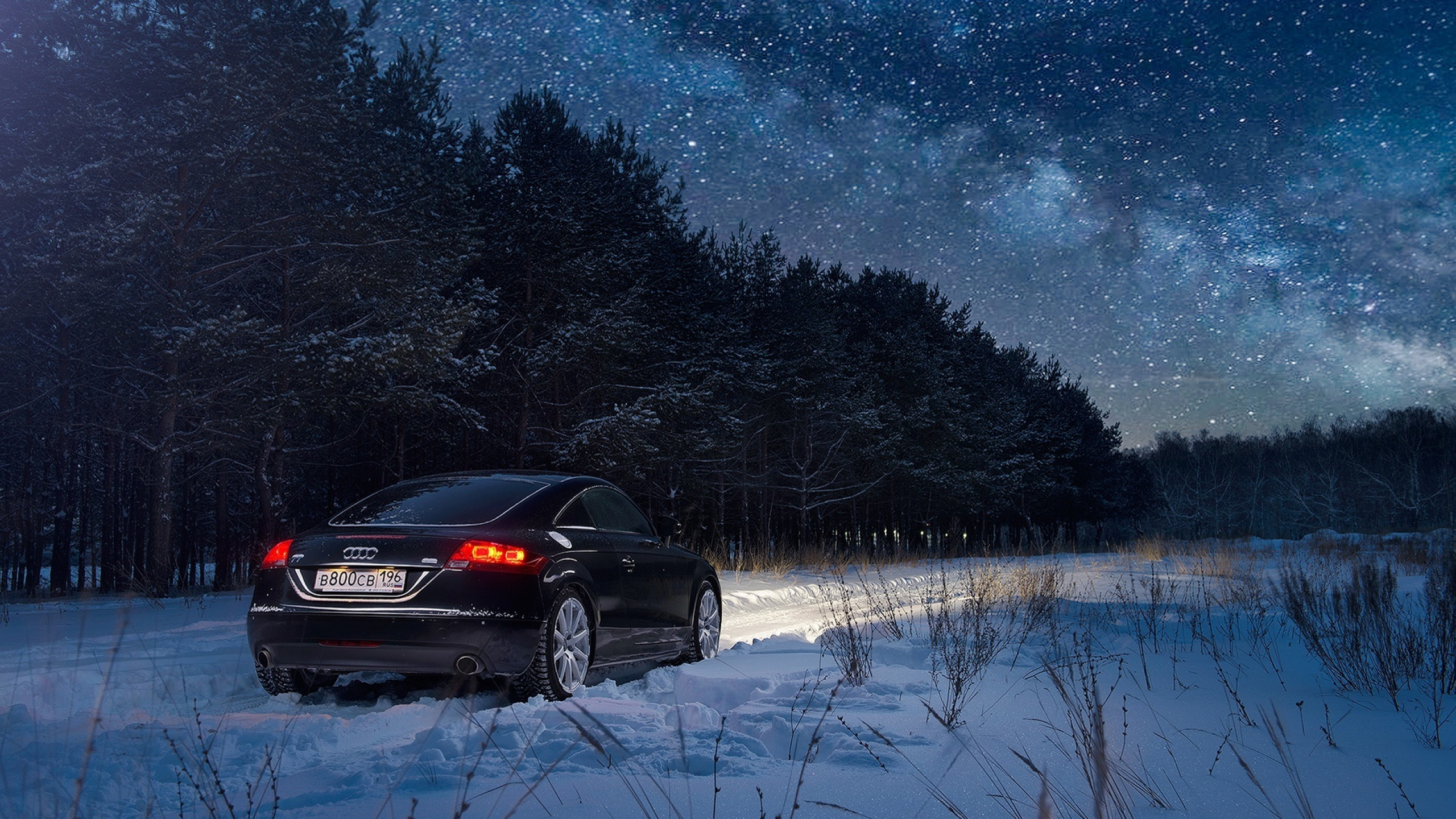 Download 2560x1440 audi, winter, night
