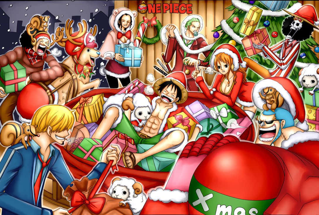 Download One Piece Cast Christmas Anime Pfp Wallpaper