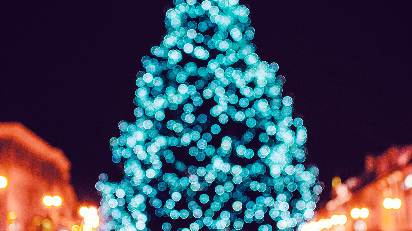 wallpaper for desktop, laptop. city tree bokeh winter art christmas color