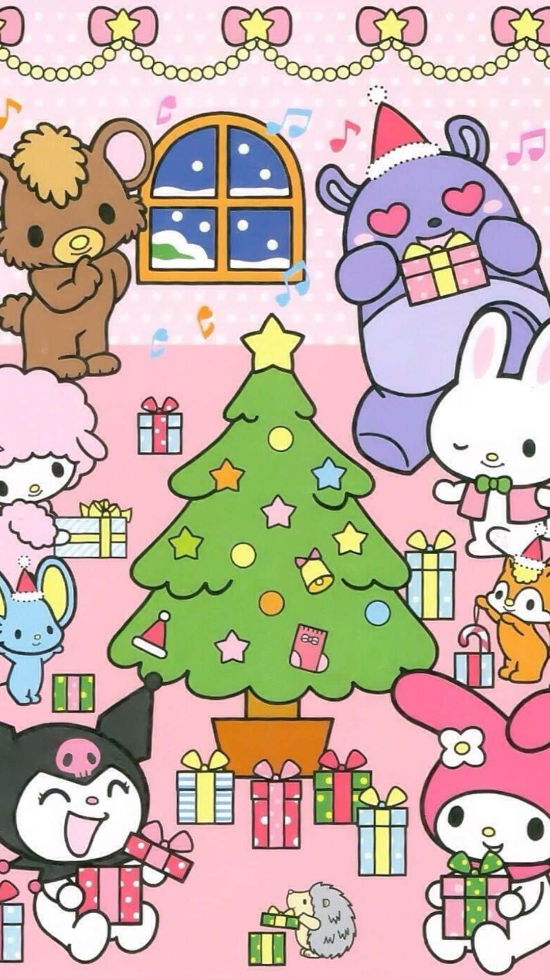 Download Festive Kuromi Christmas Wallpaper